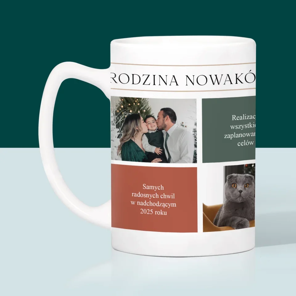 Fotokolaż: Wesołych Świąt Życzenia - Kubek z Nadrukiem - Image 4