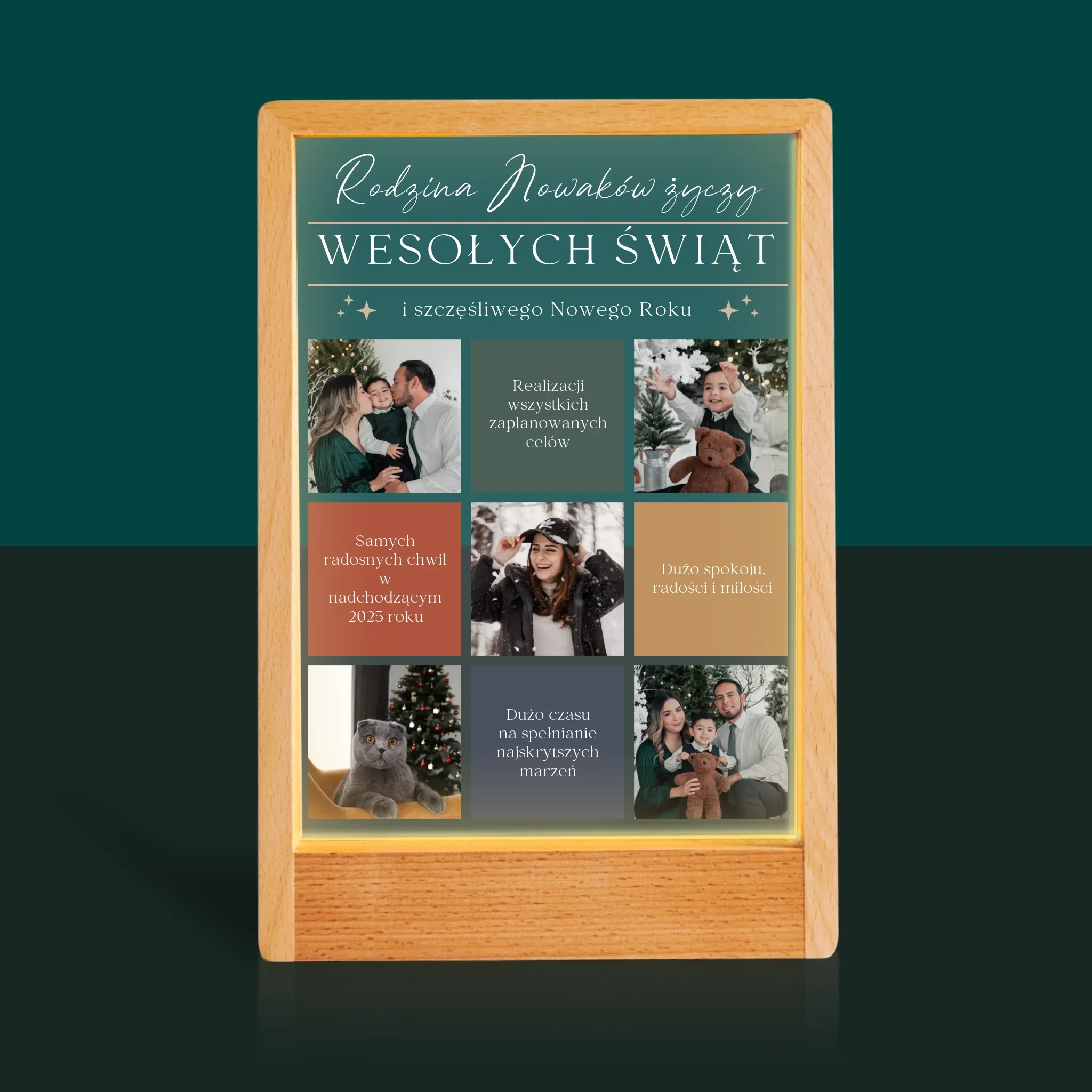 Fotokolaż: Wesołych Świąt Życzenia - Wydruk Na Szkle Akrylowym - Image 10