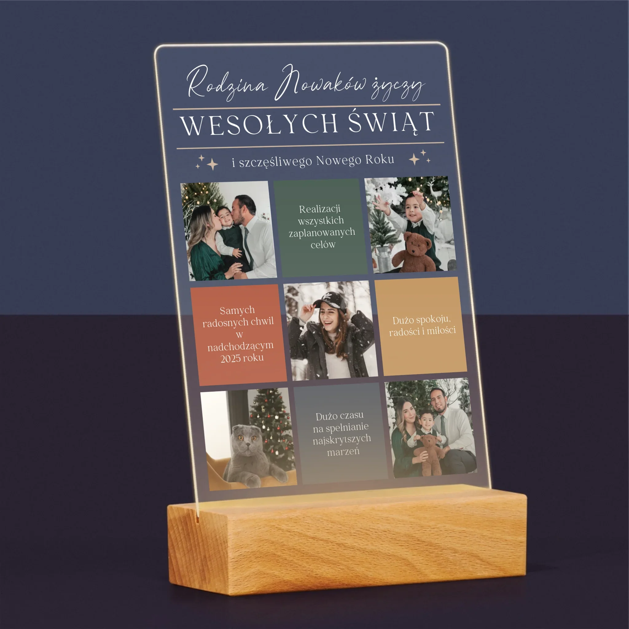 Fotokolaż: Wesołych Świąt Życzenia - Wydruk Na Szkle Akrylowym - Image 5