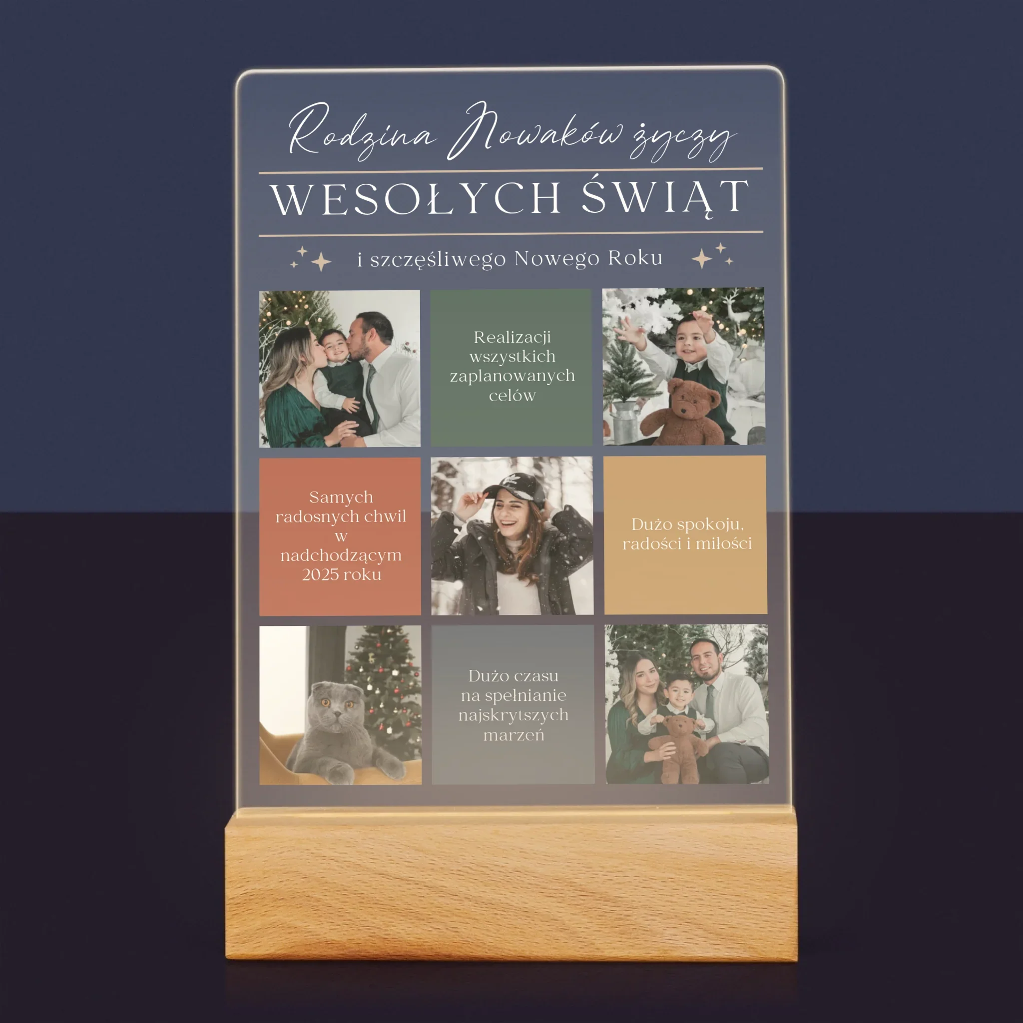 Fotokolaż: Wesołych Świąt Życzenia - Wydruk Na Szkle Akrylowym - Image 7