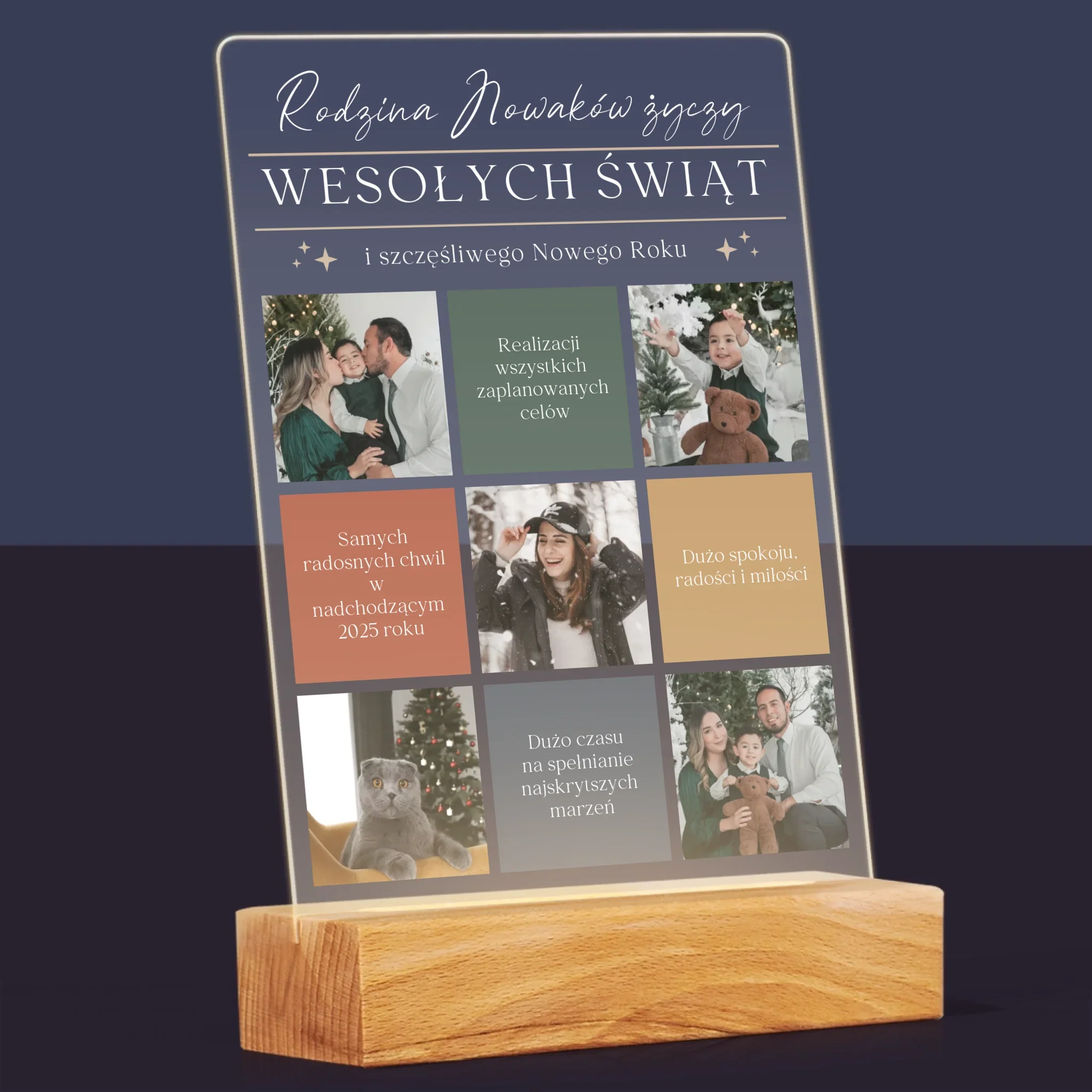 Fotokolaż: Wesołych Świąt Życzenia - Wydruk Na Szkle Akrylowym - Image 8