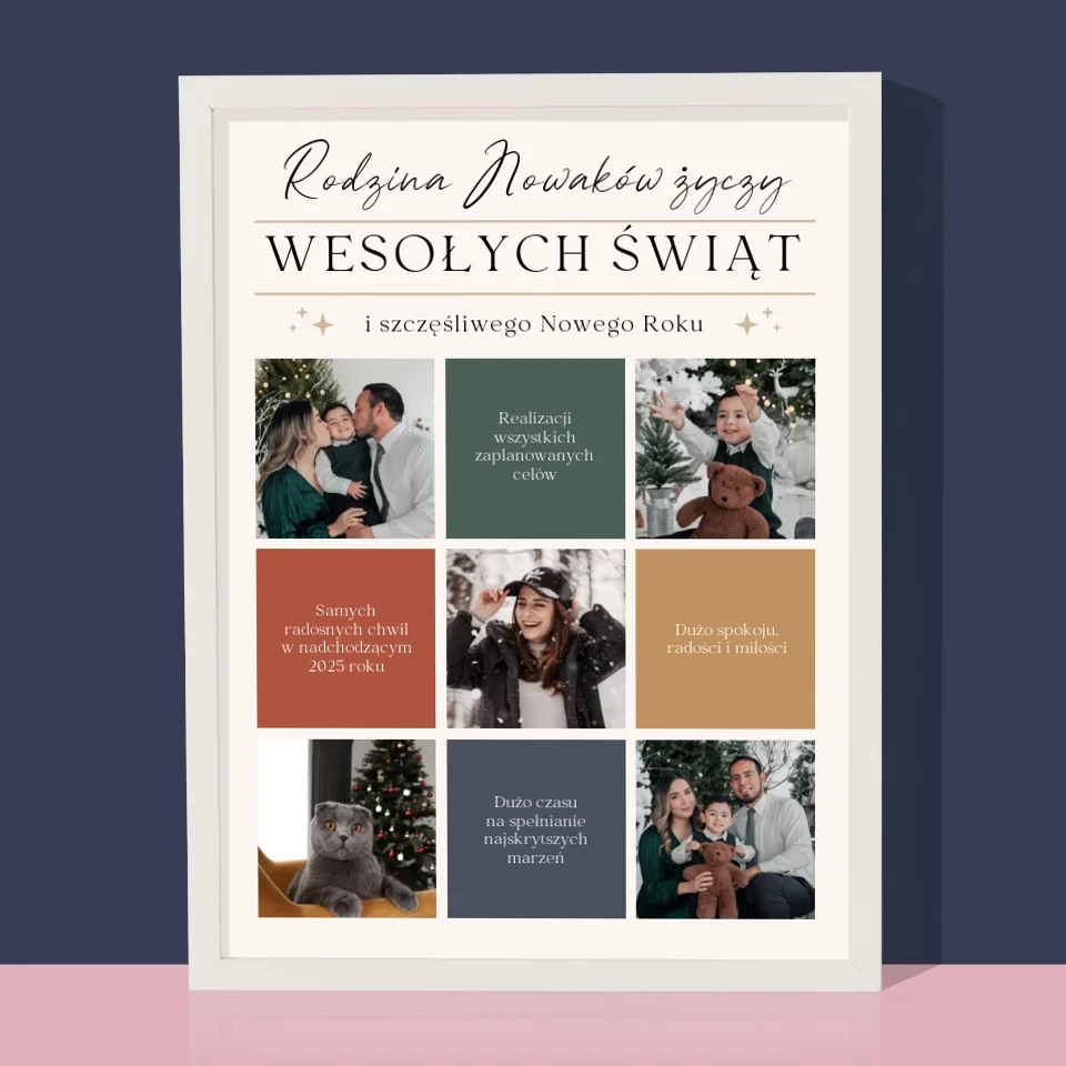 Fotokolaż: Wesołych Świąt Życzenia - Wydruk Obramowany - Image 4
