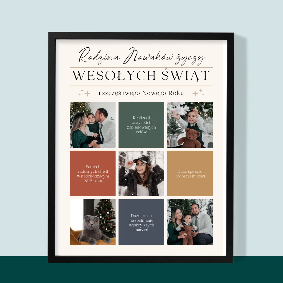Fotokolaż: Wesołych Świąt Życzenia - Wydruk Obramowany - Image 5