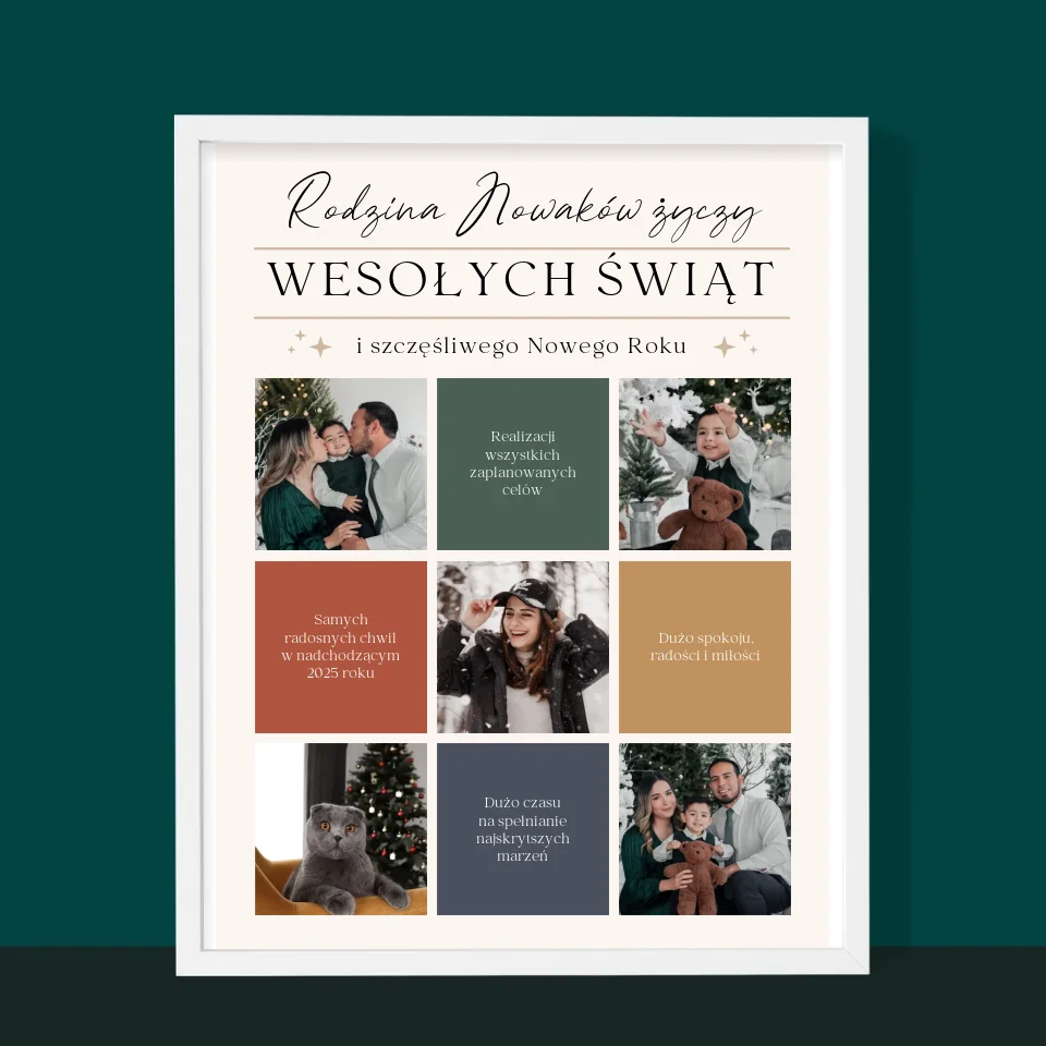 Fotokolaż: Wesołych Świąt Życzenia - Wydruk Obramowany - Image 6