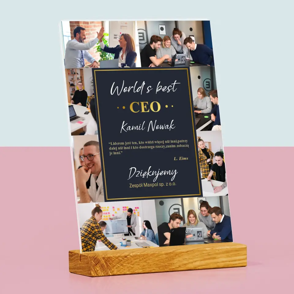 Fotokolaż: World’S Best Ceo - Wydruk Na Szkle Akrylowym