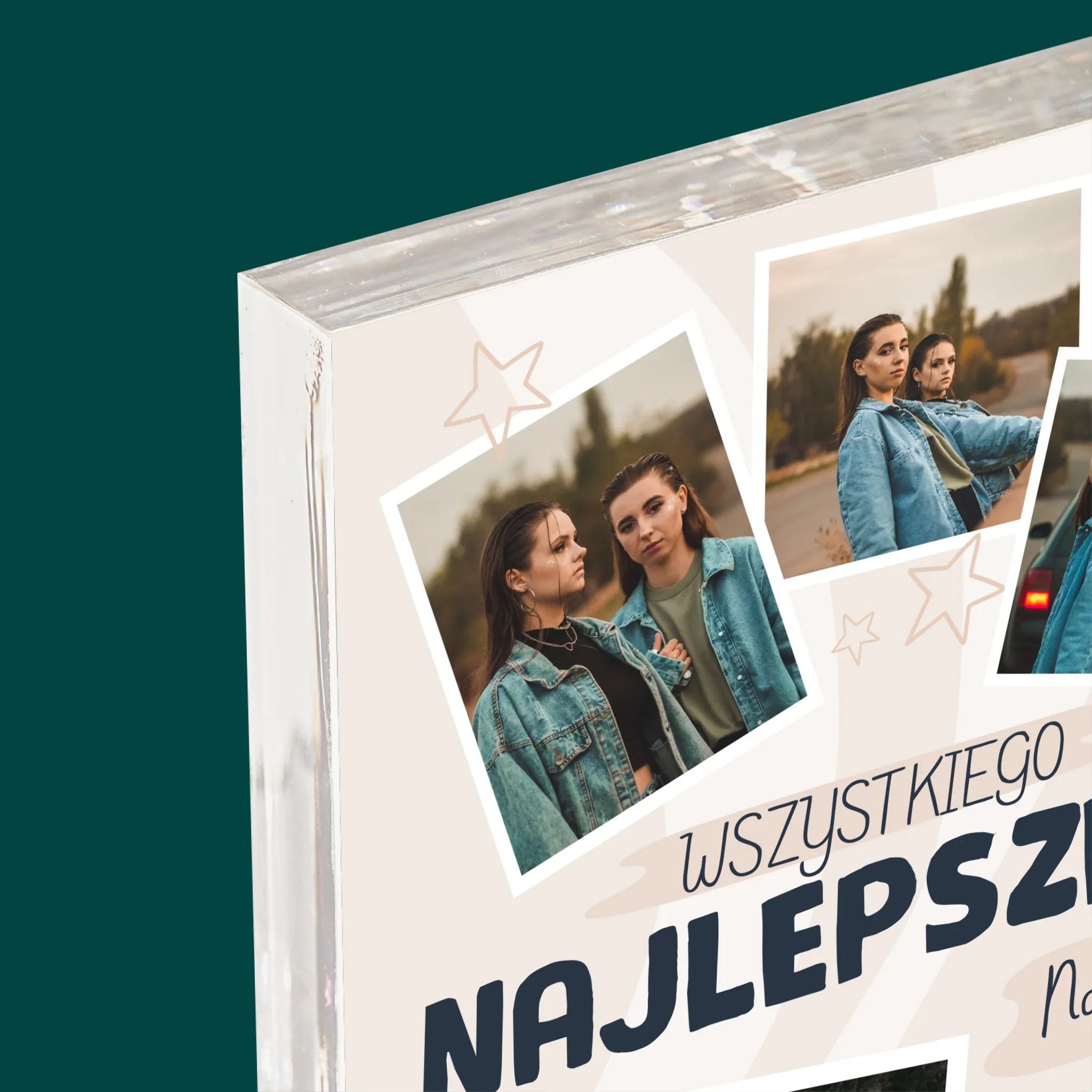 Fotokolaż: Wszystkiego Najlepszego Gwiazdki - Blok Akrylowy z Nadrukiem - Image 4