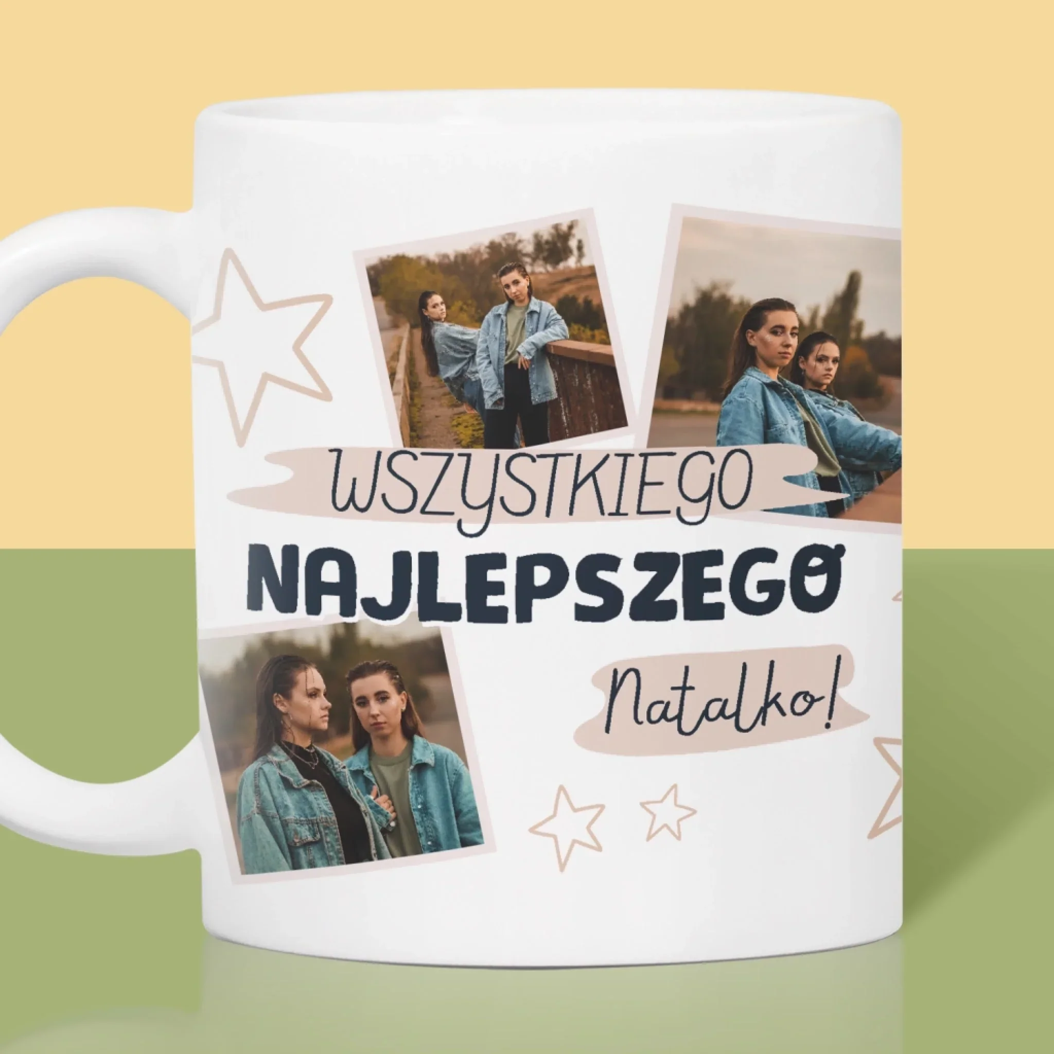 Fotokolaż: Wszystkiego Najlepszego Gwiazdki - Kubek z Nadrukiem - Image 2