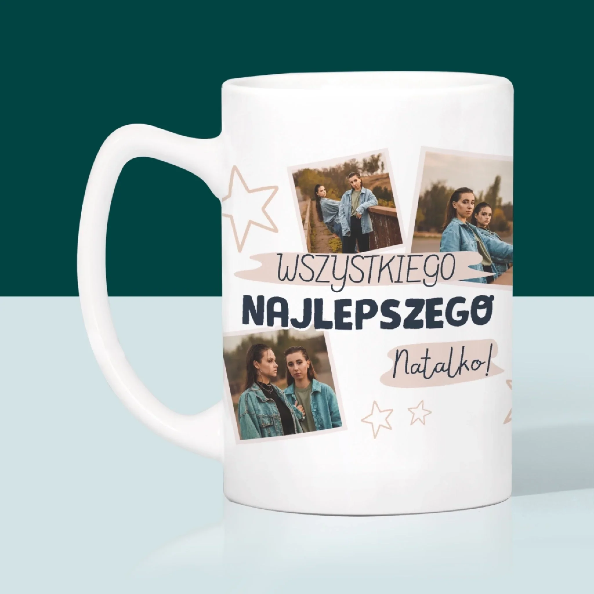 Fotokolaż: Wszystkiego Najlepszego Gwiazdki - Kubek z Nadrukiem - Image 4
