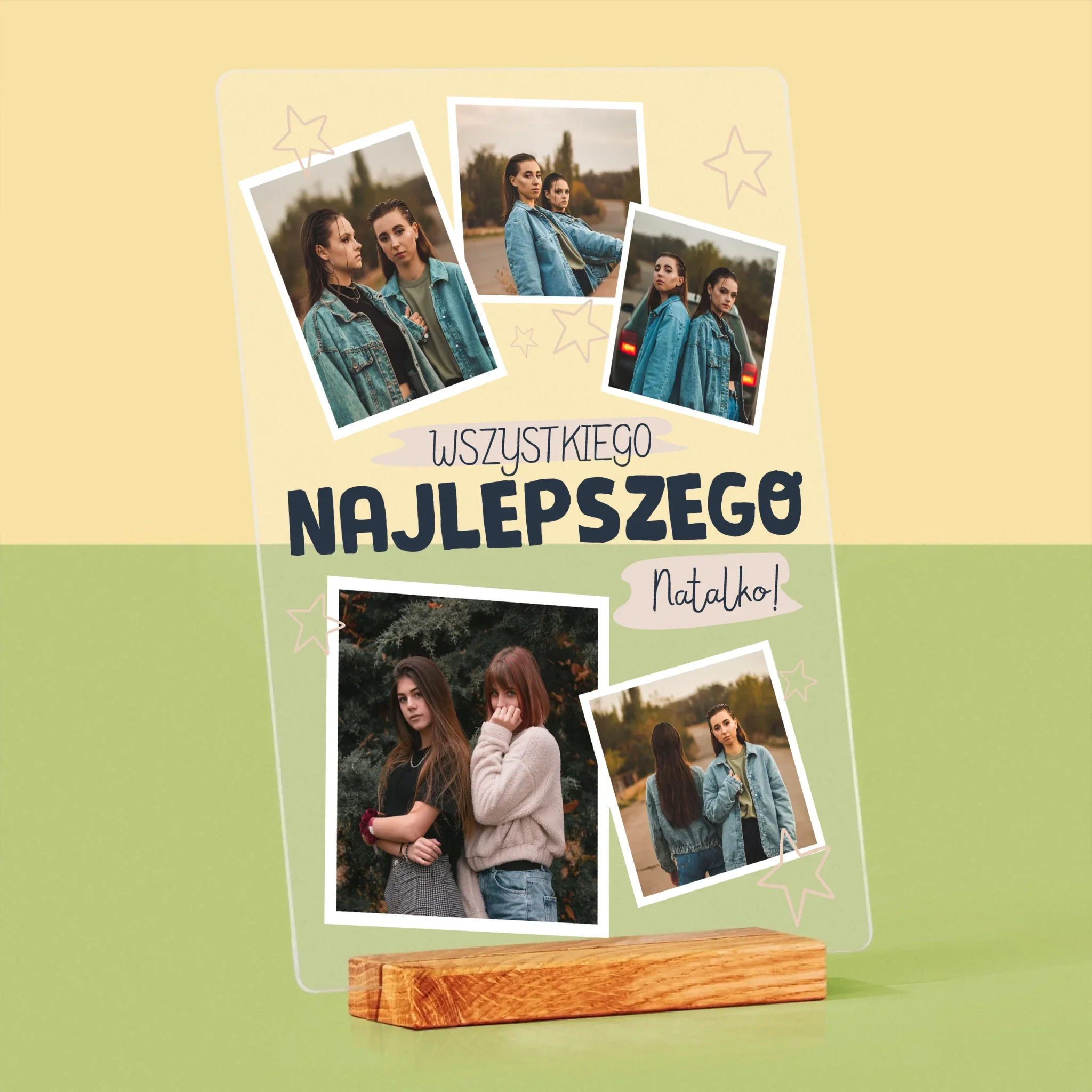 Fotokolaż: Wszystkiego Najlepszego Gwiazdki - Wydruk Na Szkle Akrylowym - Image 4