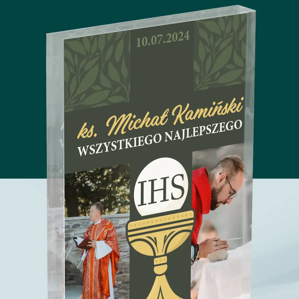 Fotokolaż: Wszystkiego Najlepszego Krzyż - Blok Akrylowy z Nadrukiem - Image 2