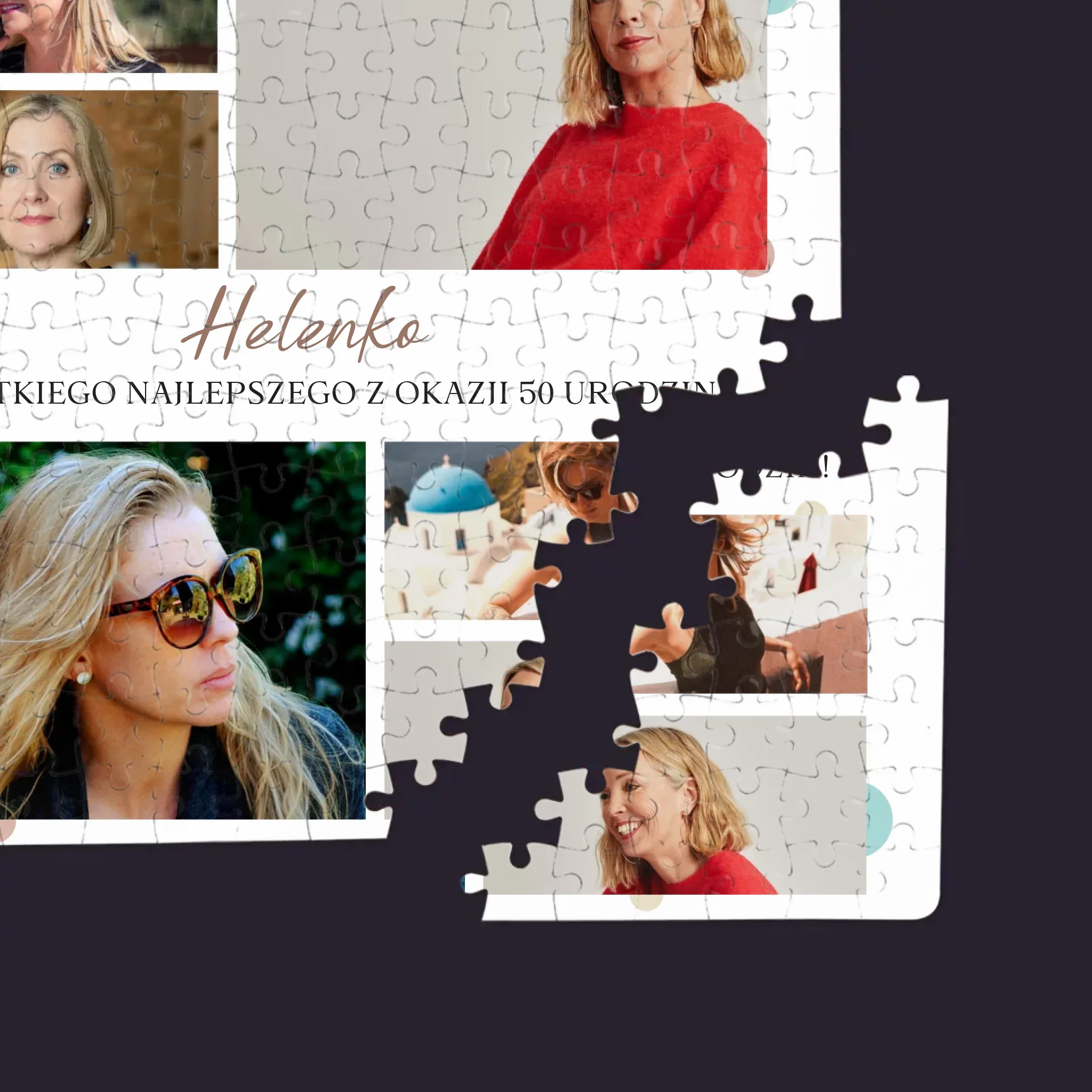 Fotokolaż: Wszystkiego Najlepszego Z Okazji 50 Urodzin - Personalizowane Puzzle - Image 2