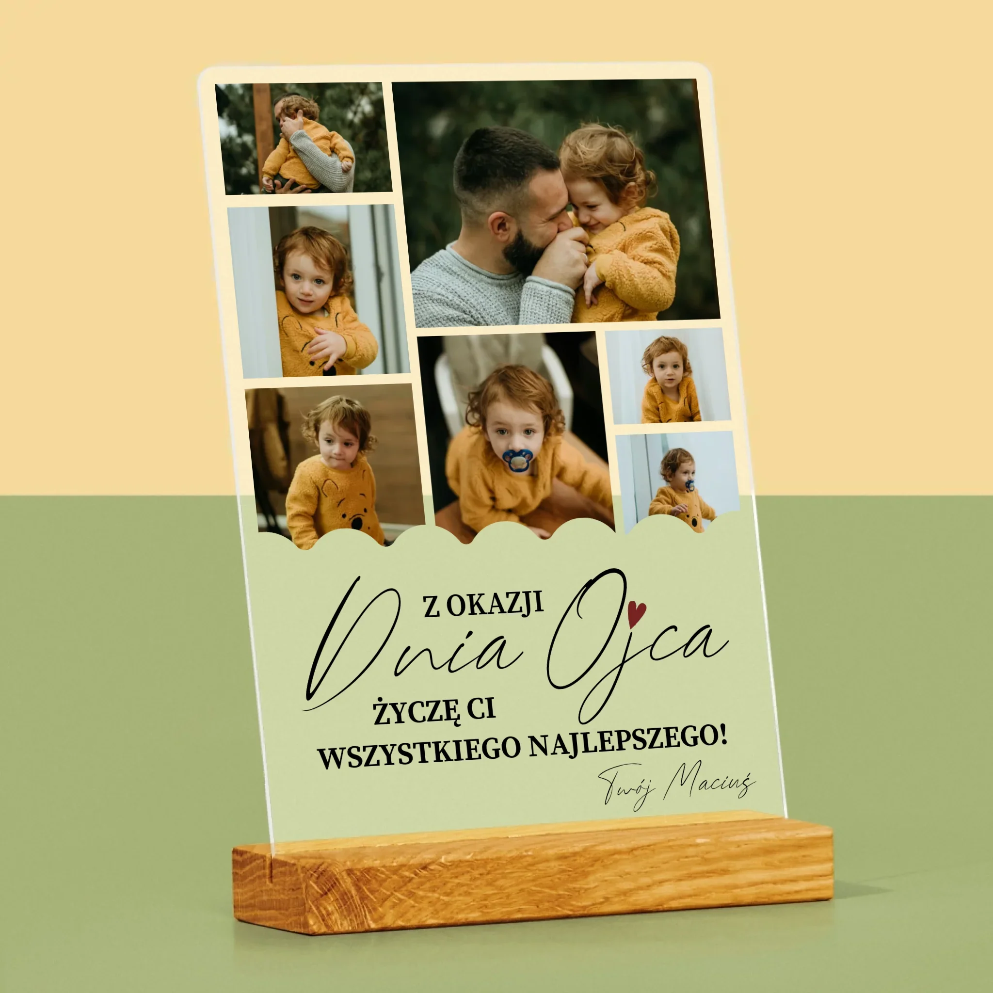 Fotokolaż: Wszystkiego Najlepszego z Okazji Dnia Ojca - Wydruk Na Szkle Akrylowym