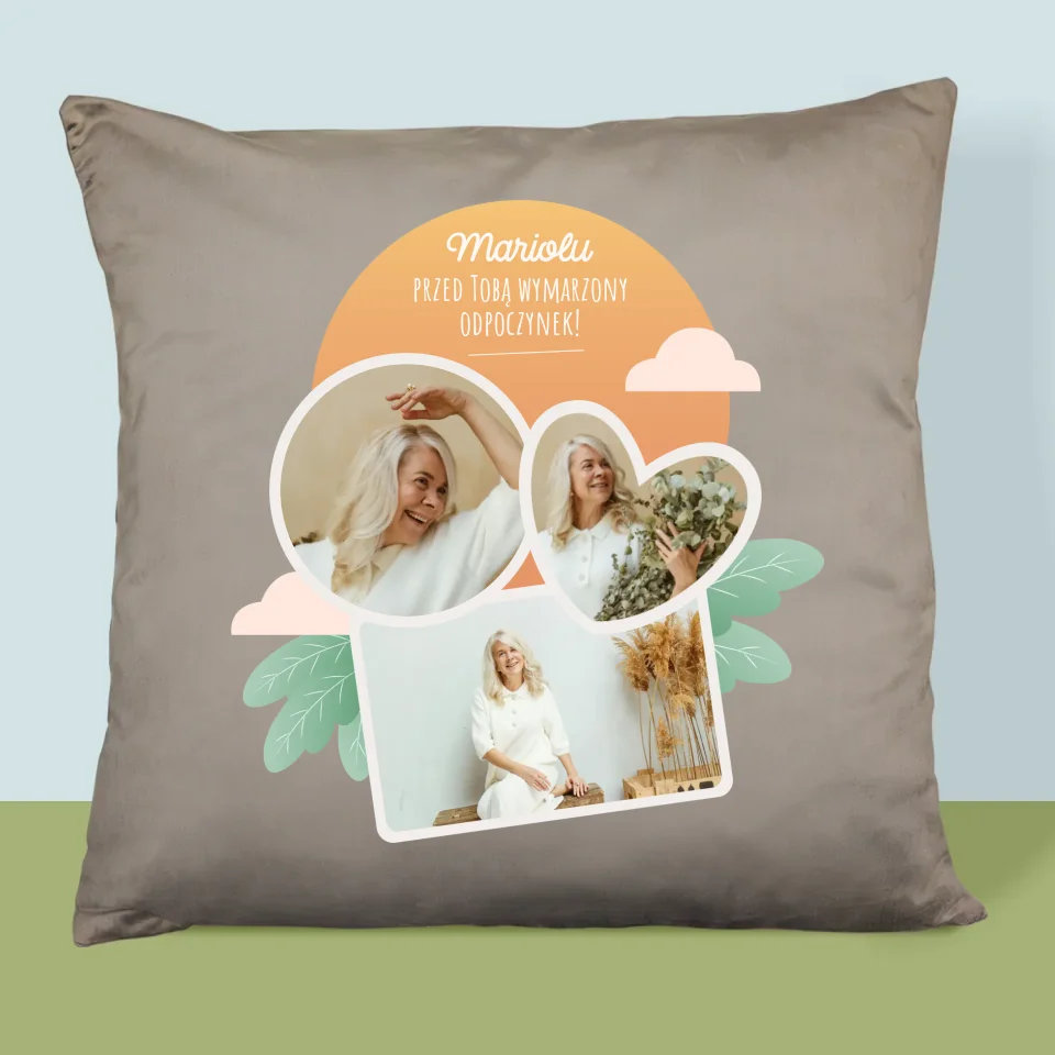 Fotokolaż: Wymarzony Odpoczynek - Personalizowana Poduszka - Image 3