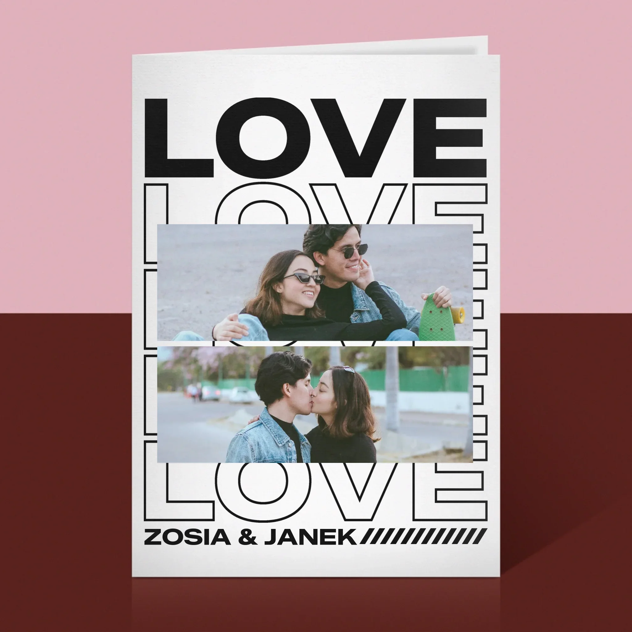 Fotokolaż: z Napisem Love - Kartka z Życzeniami