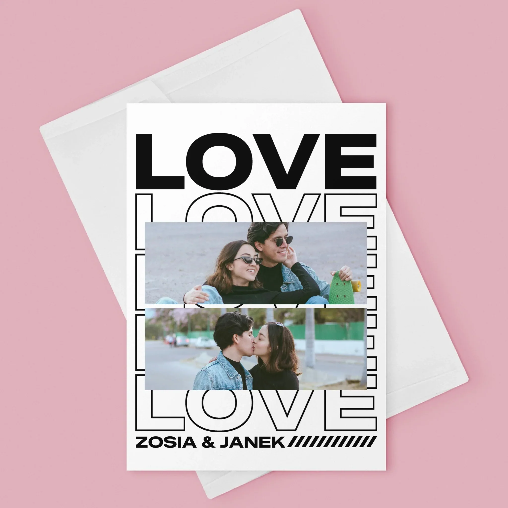 Fotokolaż: z Napisem Love - Kartka z Życzeniami - Image 3