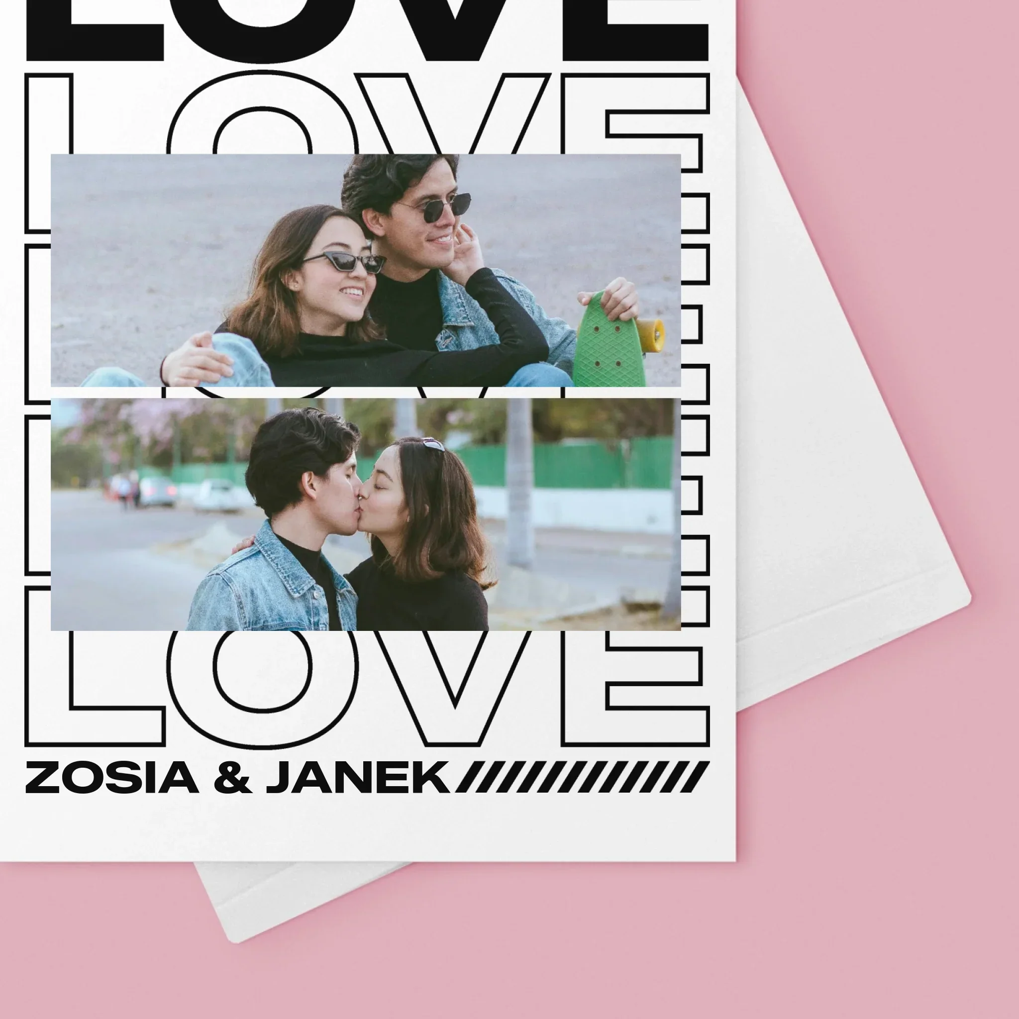 Fotokolaż: z Napisem Love - Kartka z Życzeniami - Image 4