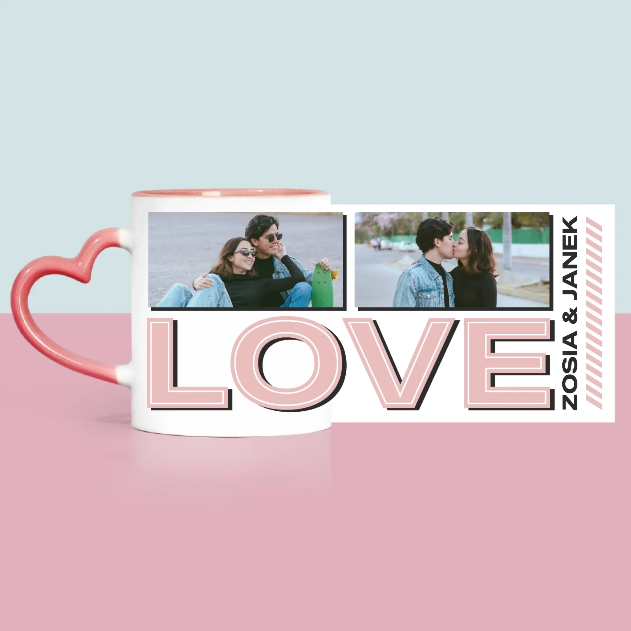 Fotokolaż: z Napisem Love - Kubek z Nadrukiem - Image 10