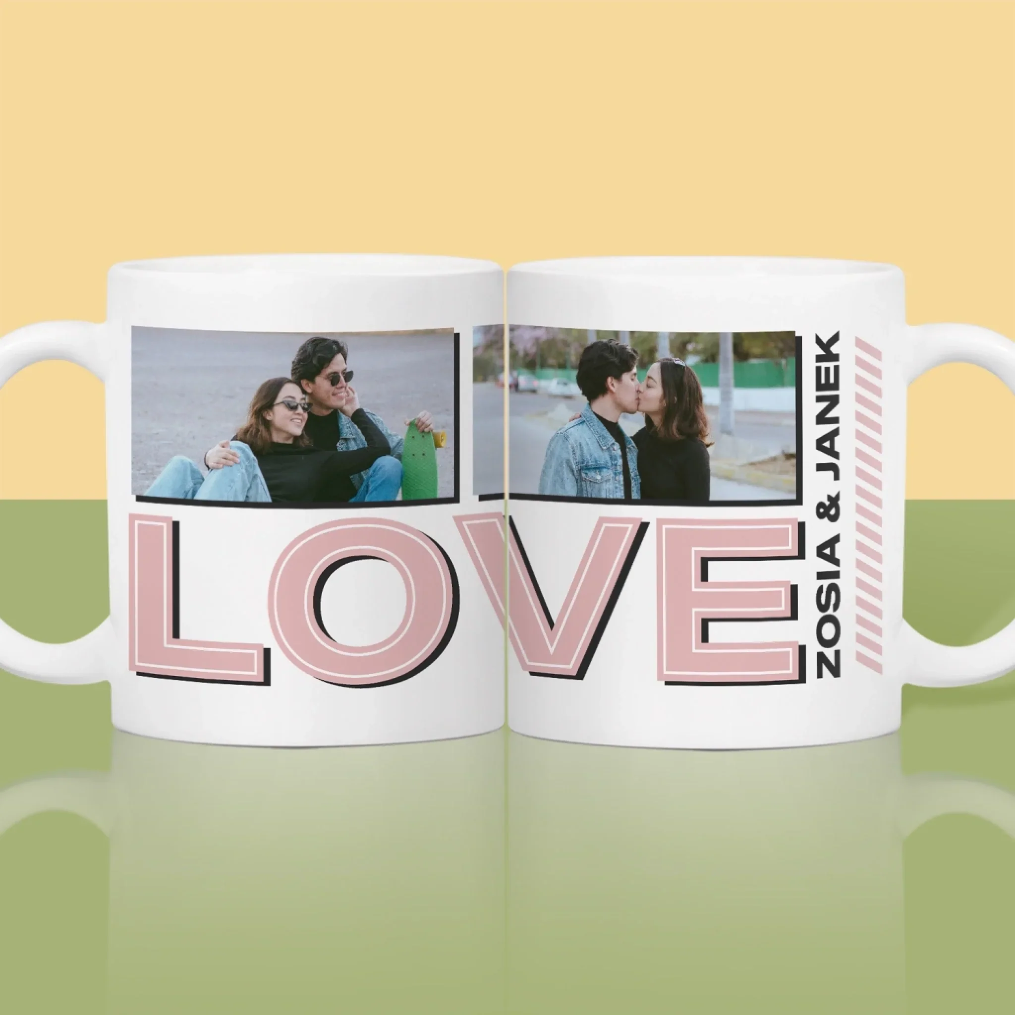 Fotokolaż: z Napisem Love - Kubek z Nadrukiem - Image 2