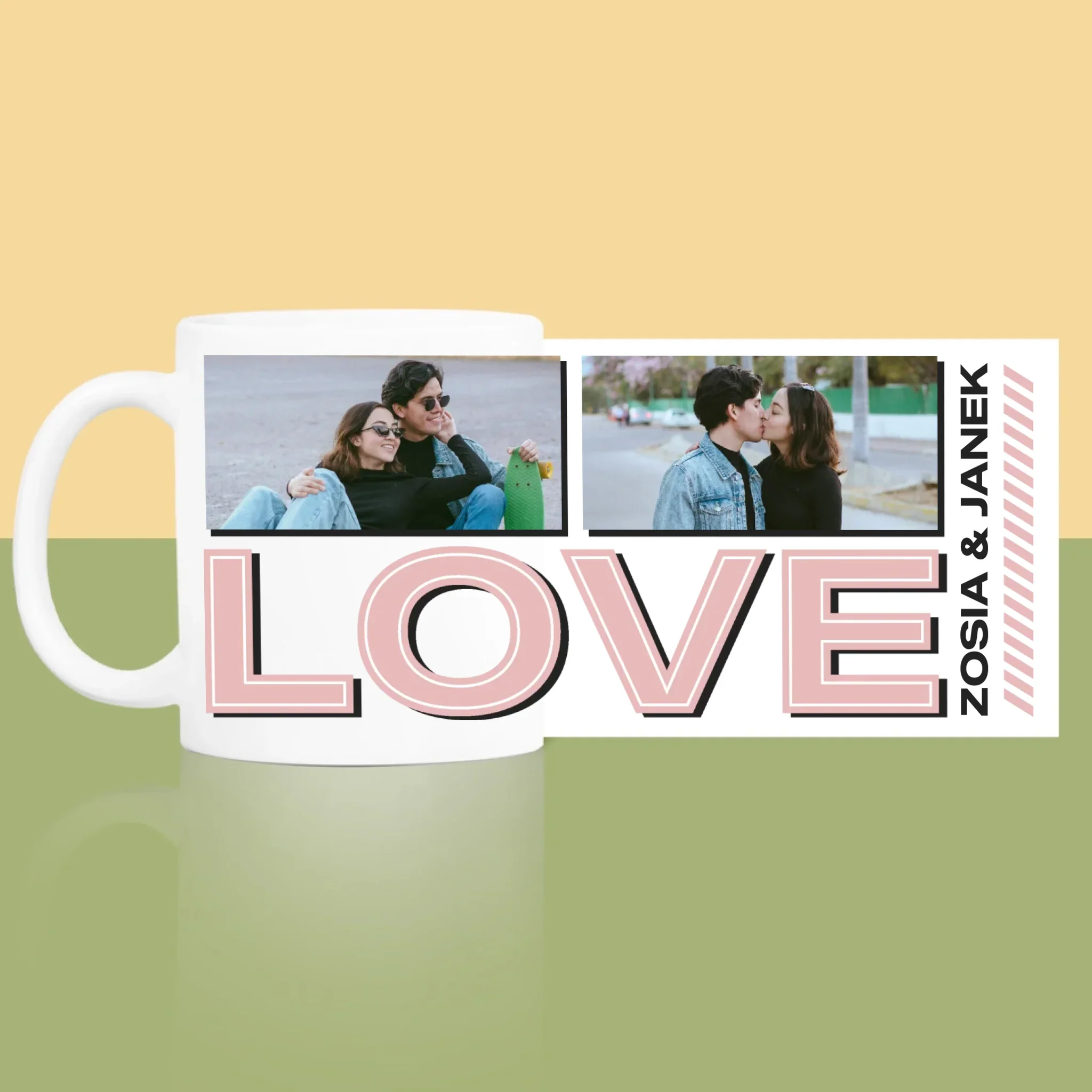 Fotokolaż: z Napisem Love - Kubek z Nadrukiem - Image 3