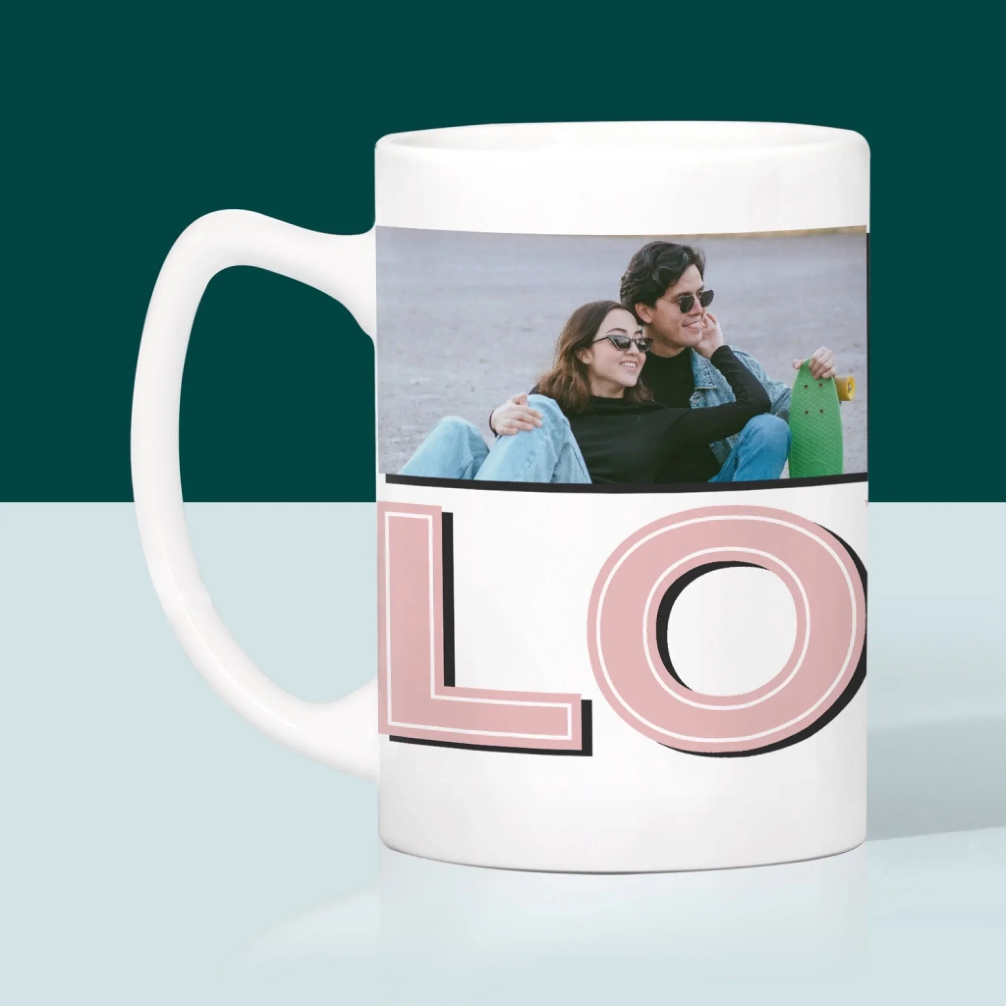 Fotokolaż: z Napisem Love - Kubek z Nadrukiem - Image 4