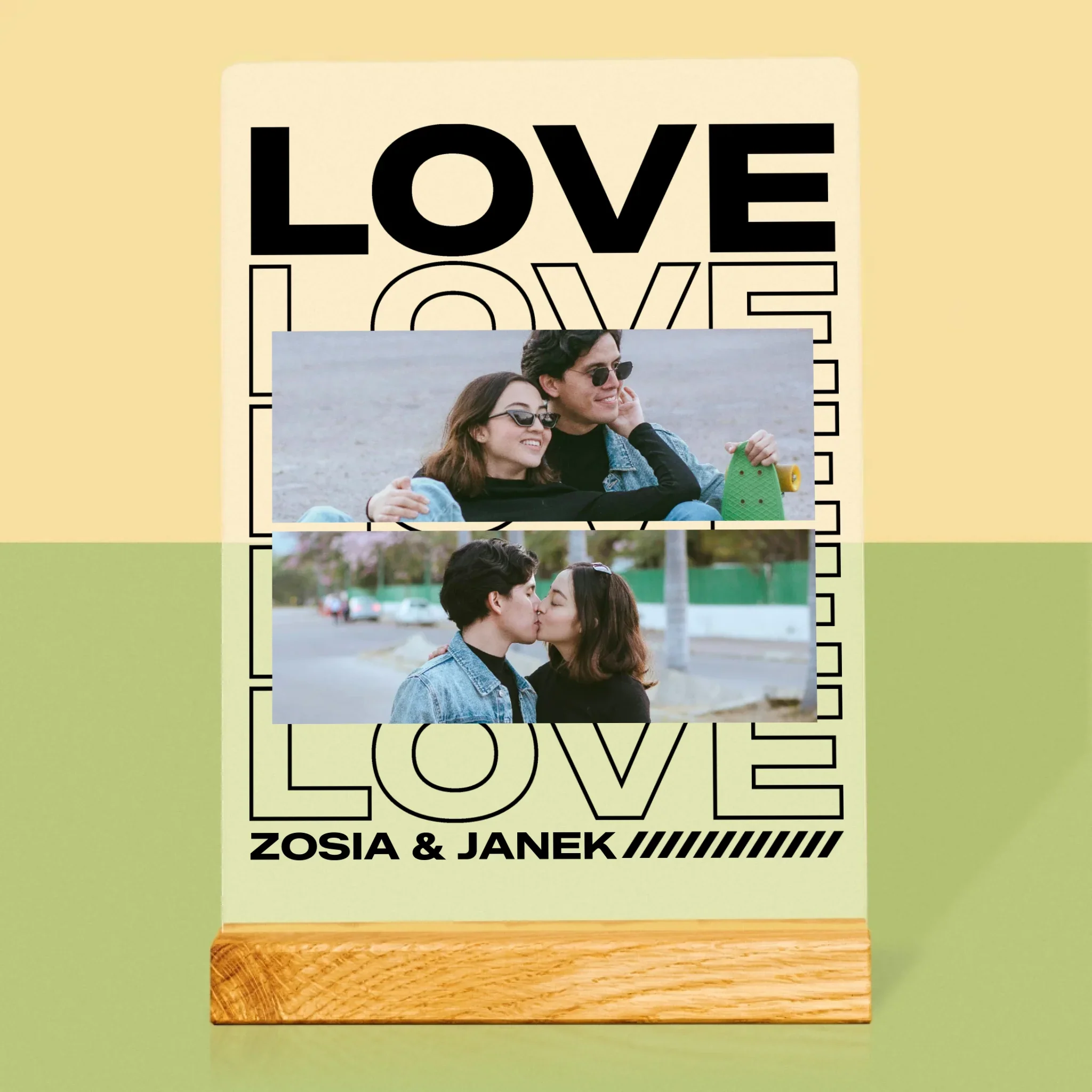 Fotokolaż: z Napisem Love - Wydruk Na Szkle Akrylowym - Image 3