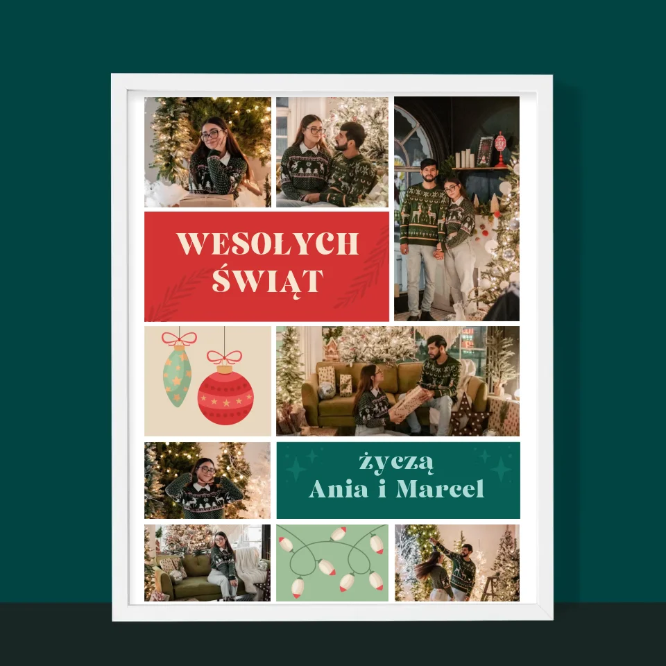 Fotokolaż: Zdjęcia Świąteczne - Wydruk Obramowany - Image 6
