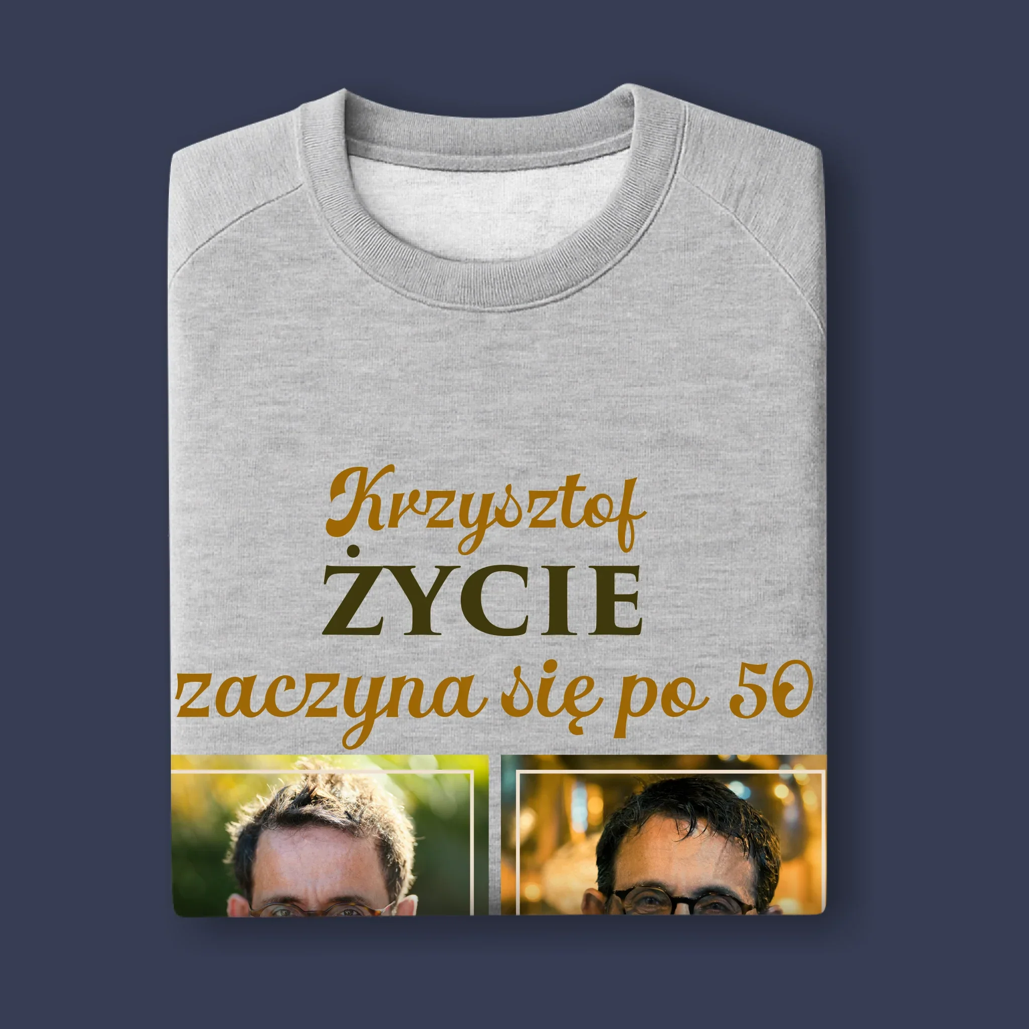 Fotokolaż: Życie Zaczyna Się Po 50 - Bluza Męska z Kapturem - Image 11