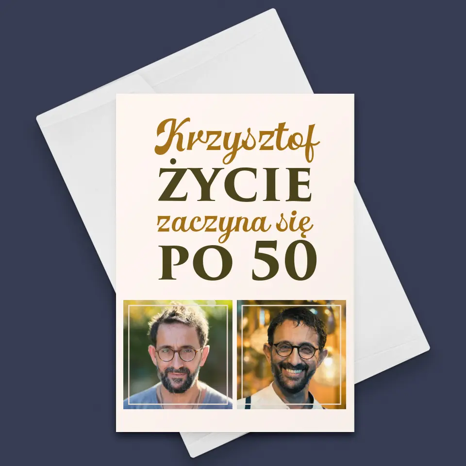 Fotokolaż: Życie Zaczyna Się Po 50 - Kartka z Życzeniami - Image 3