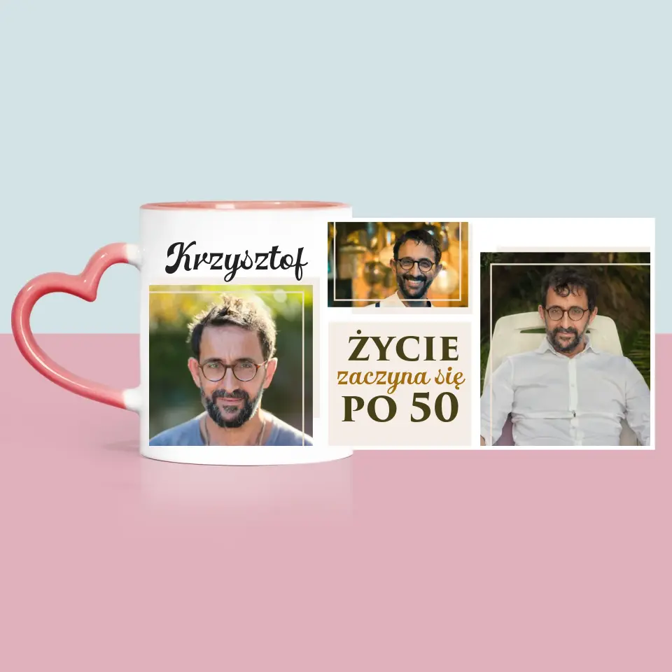 Fotokolaż: Życie Zaczyna Się Po 50 - Kubek z Nadrukiem - Image 6