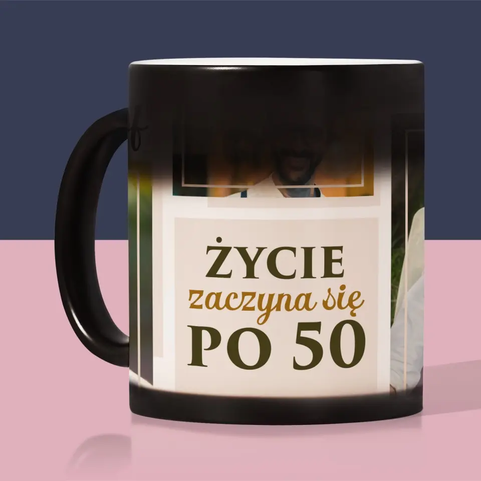 Fotokolaż: Życie Zaczyna Się Po 50 - Kubek z Nadrukiem - Image 8