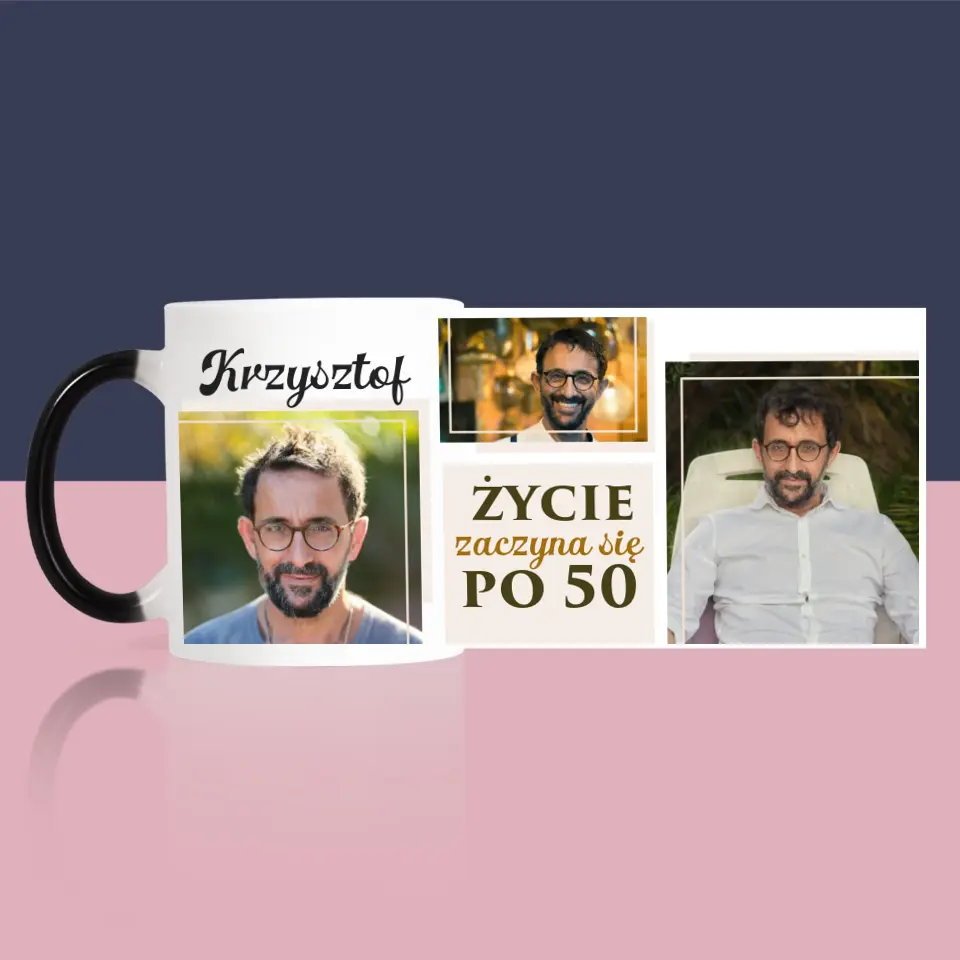 Fotokolaż: Życie Zaczyna Się Po 50 - Kubek z Nadrukiem - Image 9
