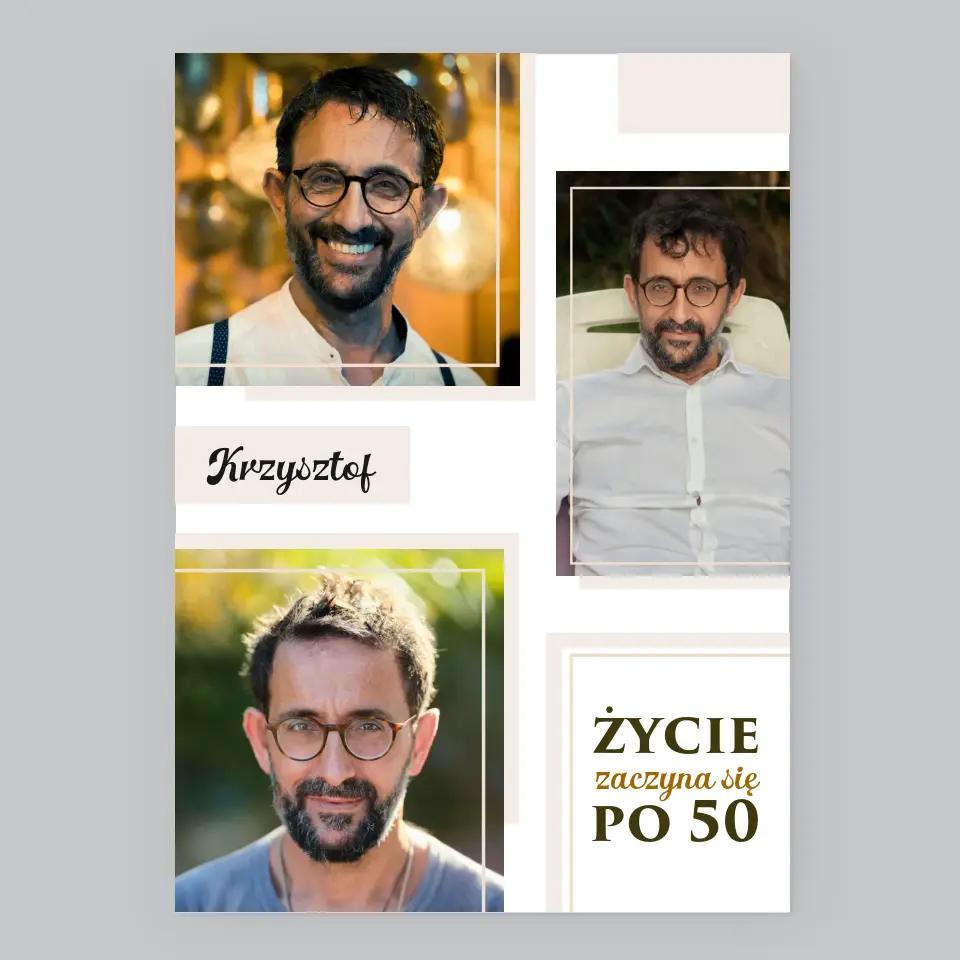 Fotokolaż: Życie Zaczyna Się Po 50 - Wydruk Obramowany