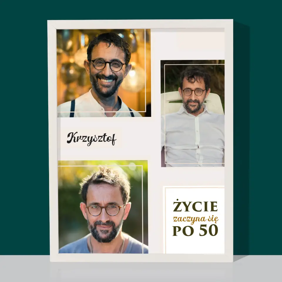 Fotokolaż: Życie Zaczyna Się Po 50 - Wydruk Obramowany - Image 8