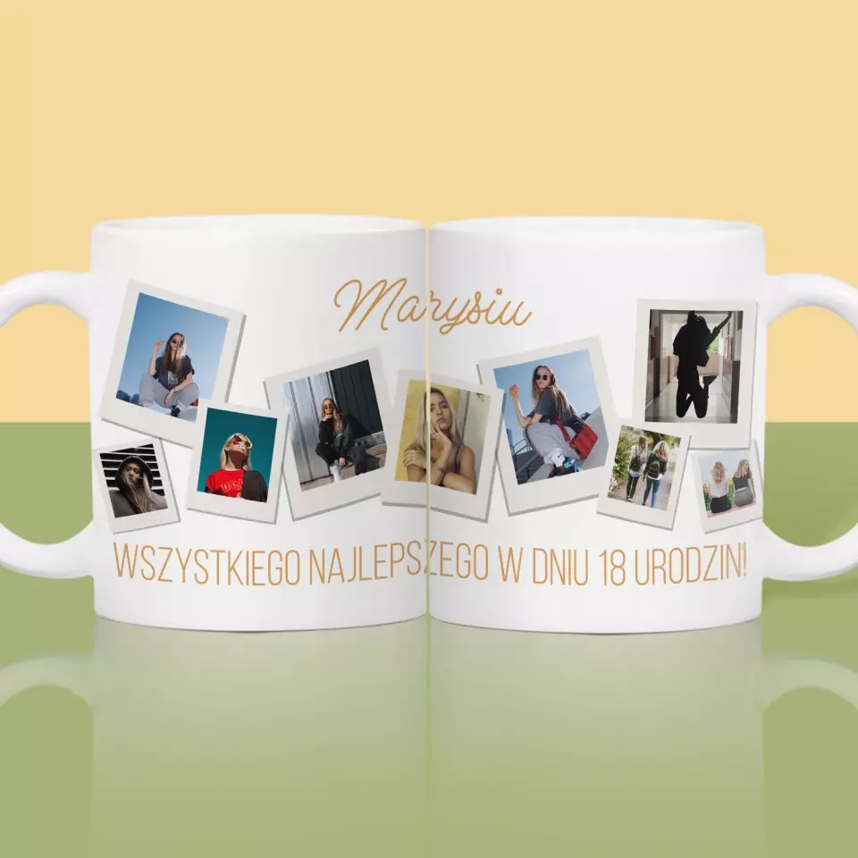 Fotokolaż: Życzenia Na Urodziny - Kubek z Nadrukiem - Image 2