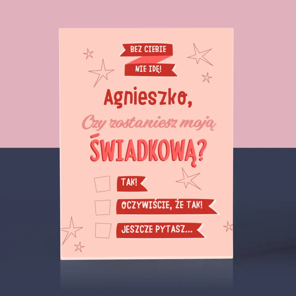 Imię i Podpis: Bez Ciebie Nie Idę - Blok Akrylowy z Nadrukiem - Image 3