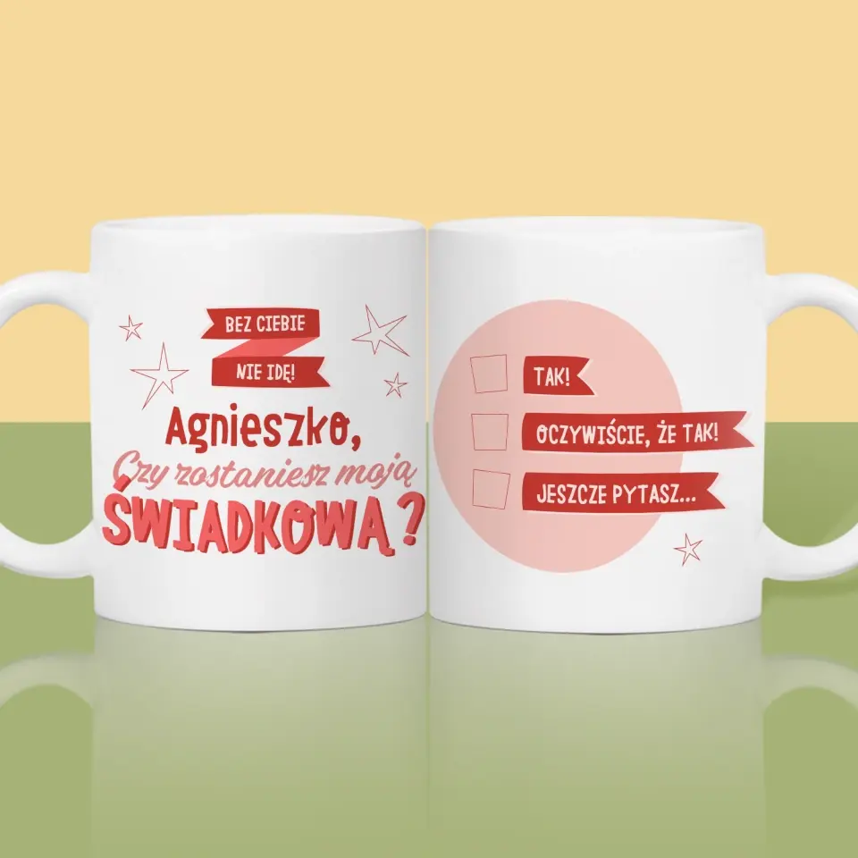 Imię i Podpis: Bez Ciebie Nie Idę - Kubek z Nadrukiem - Image 2