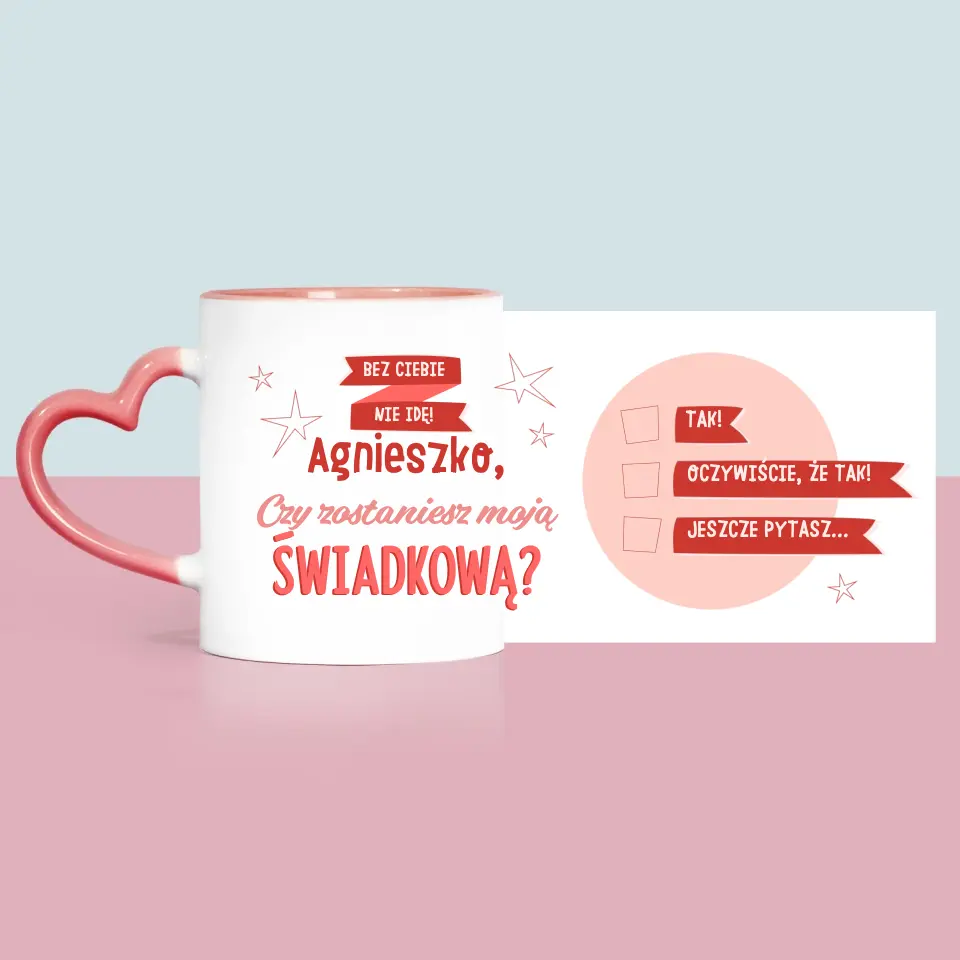 Imię i Podpis: Bez Ciebie Nie Idę - Kubek z Nadrukiem - Image 6
