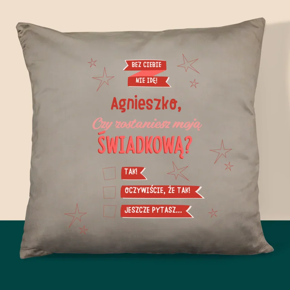 Imię i Podpis: Bez Ciebie Nie Idę - Personalizowana Poduszka - Image 3