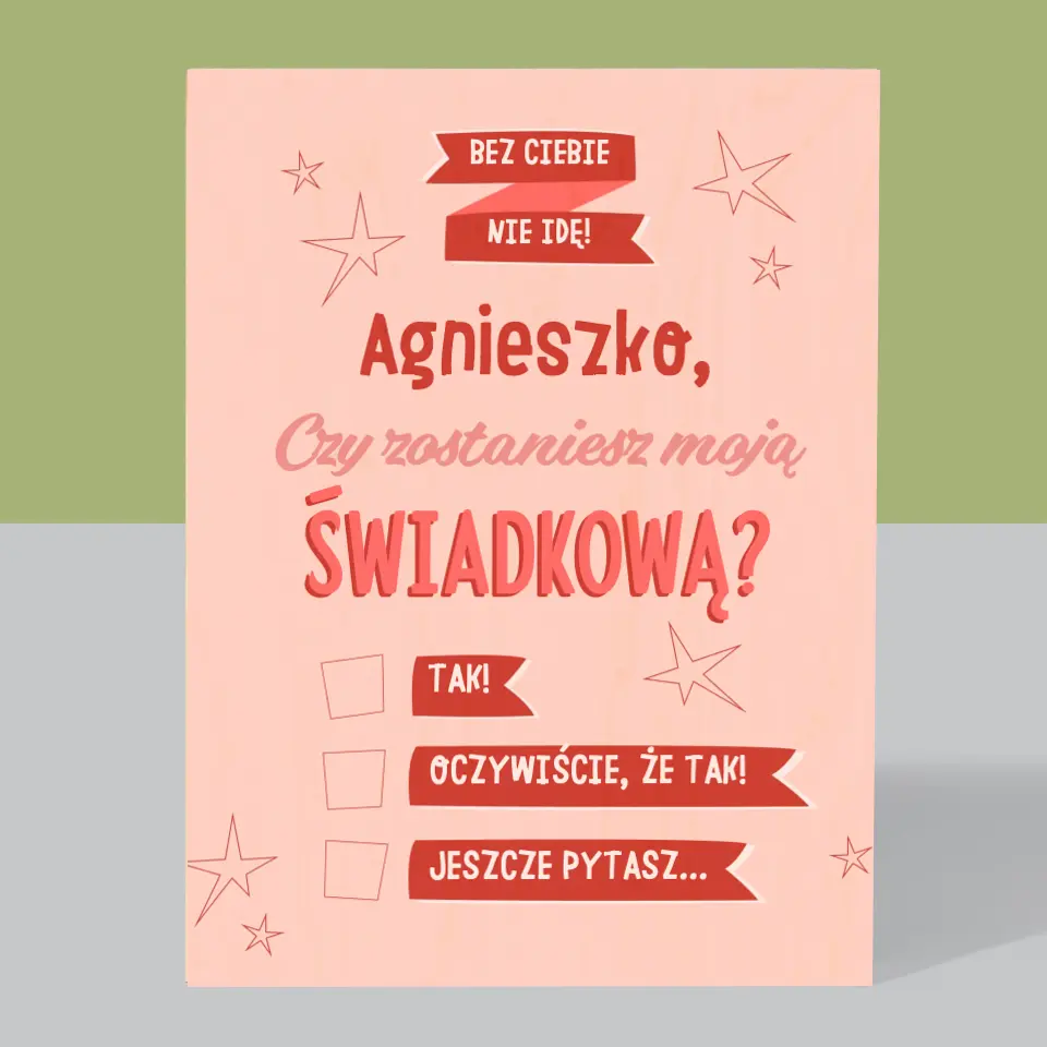 Imię i Podpis: Bez Ciebie Nie Idę - Wydruk Na Drewnie - Image 3