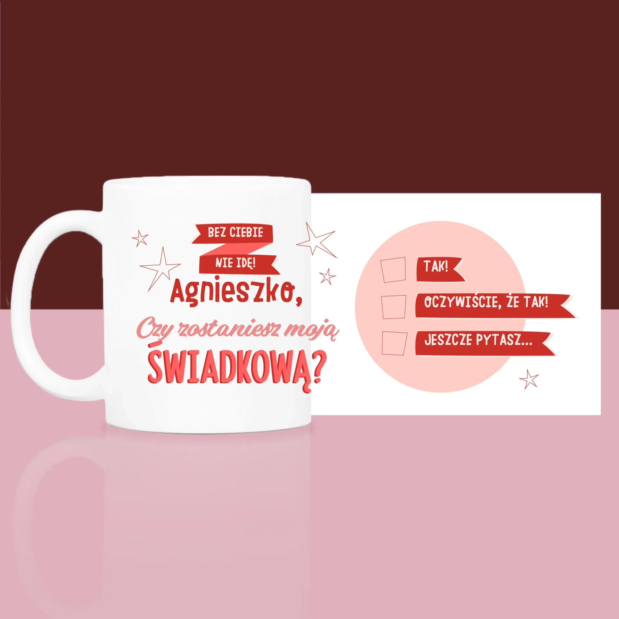 Imię i Podpis: Bez Ciebie Nie Idę - Zestaw prezentowy z kubkiem i satynową opaską - Image 4