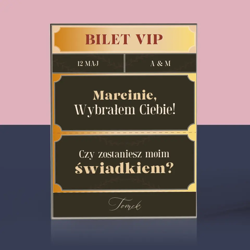 Imię i Podpis: Bilety Vip Świadek - Blok Akrylowy z Nadrukiem - Image 3
