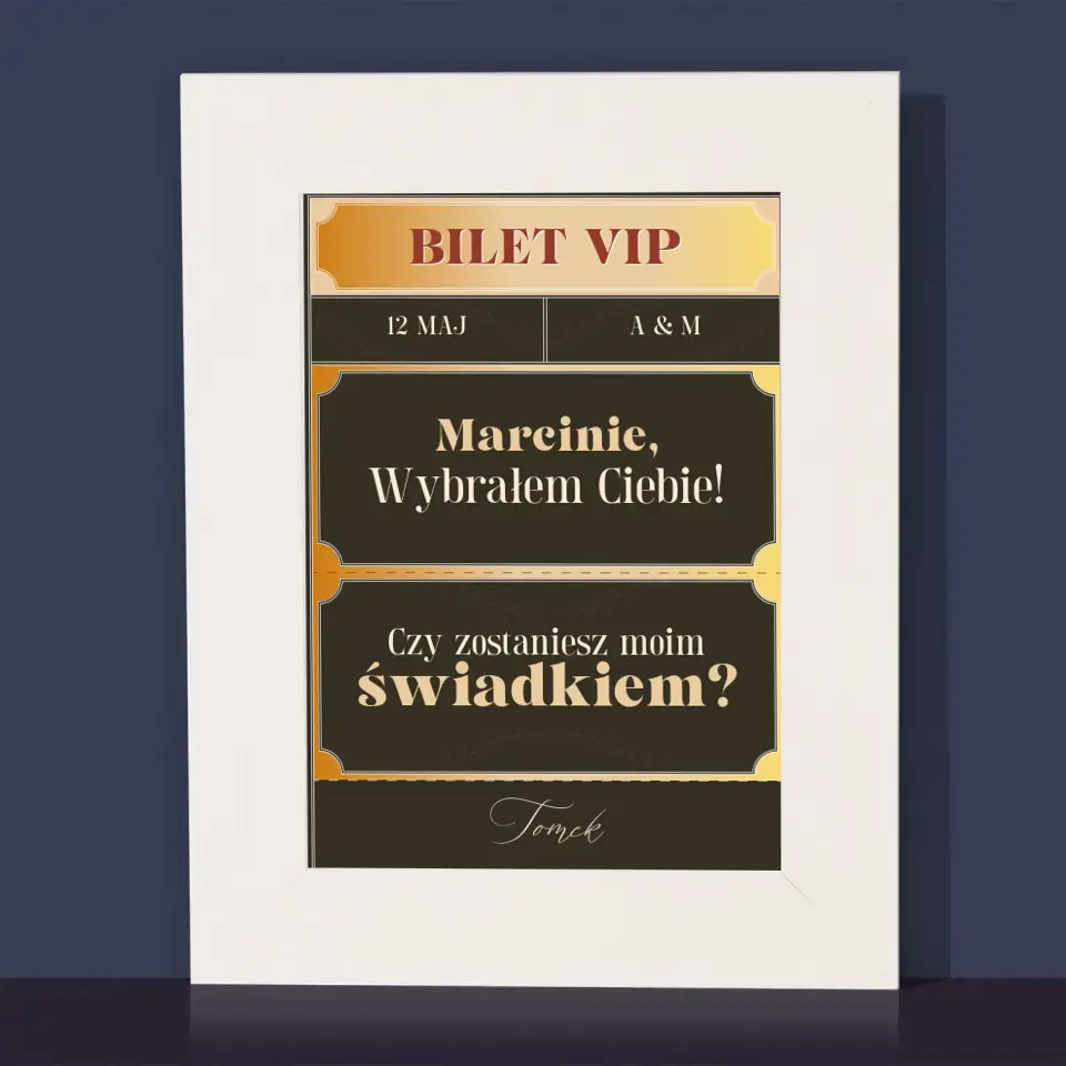 Imię i Podpis: Bilety Vip Świadek - Ramka Na Zdjęcie - Image 2