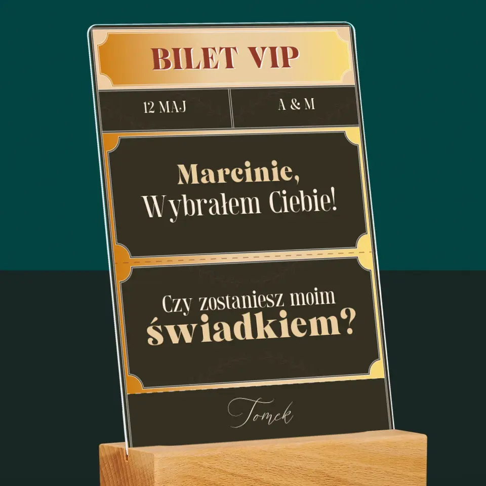 Imię i Podpis: Bilety Vip Świadek - Wydruk Na Szkle Akrylowym - Image 6