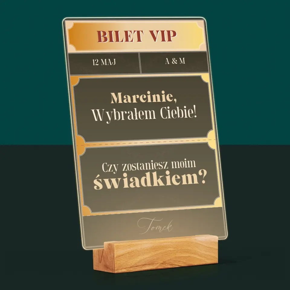 Imię i Podpis: Bilety Vip Świadek - Wydruk Na Szkle Akrylowym - Image 8