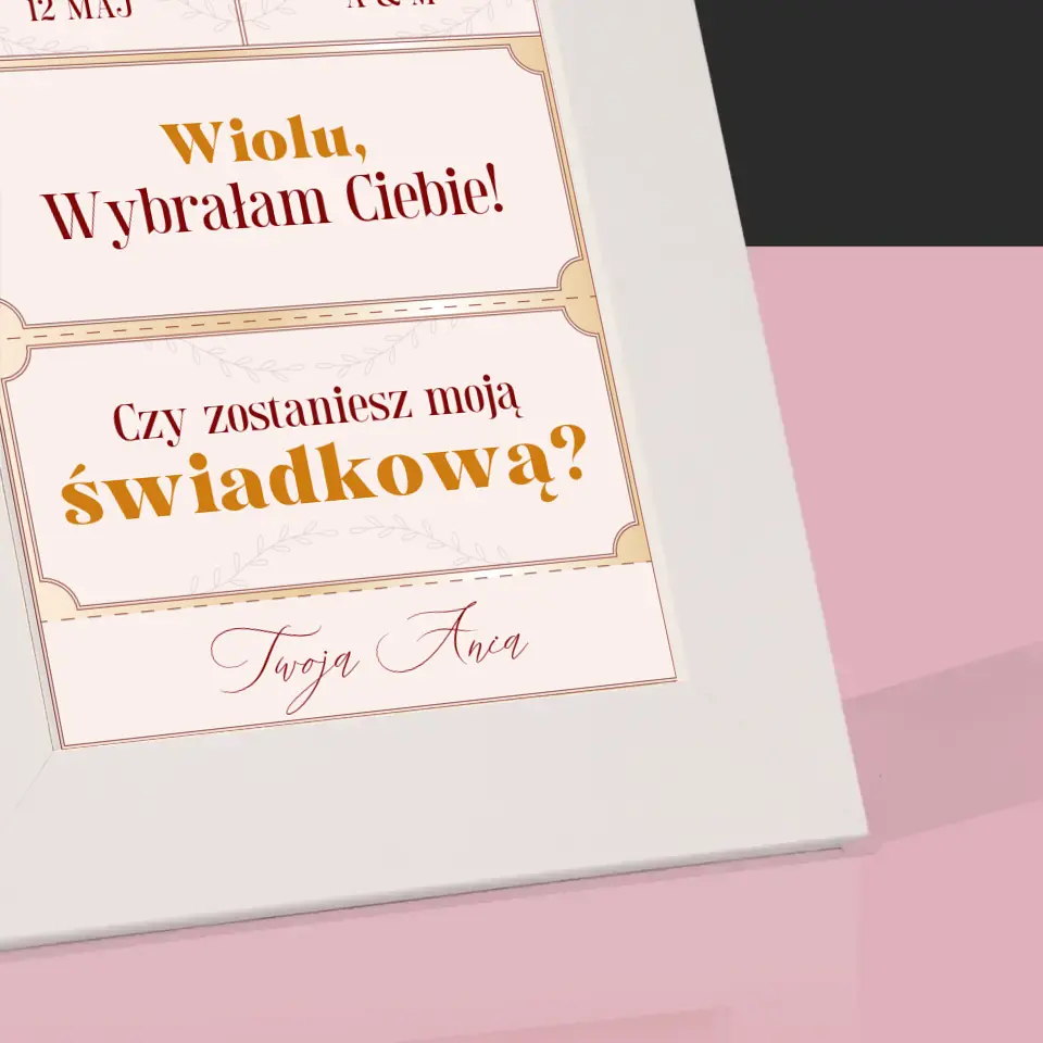 Imię i Podpis: Bilety Vip Świadkowa - Ramka Na Zdjęcie - Image 4