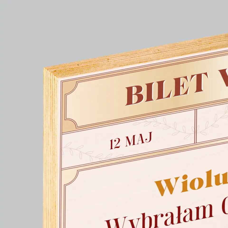 Imię i Podpis: Bilety Vip Świadkowa - Wydruk Na Drewnie - Image 4