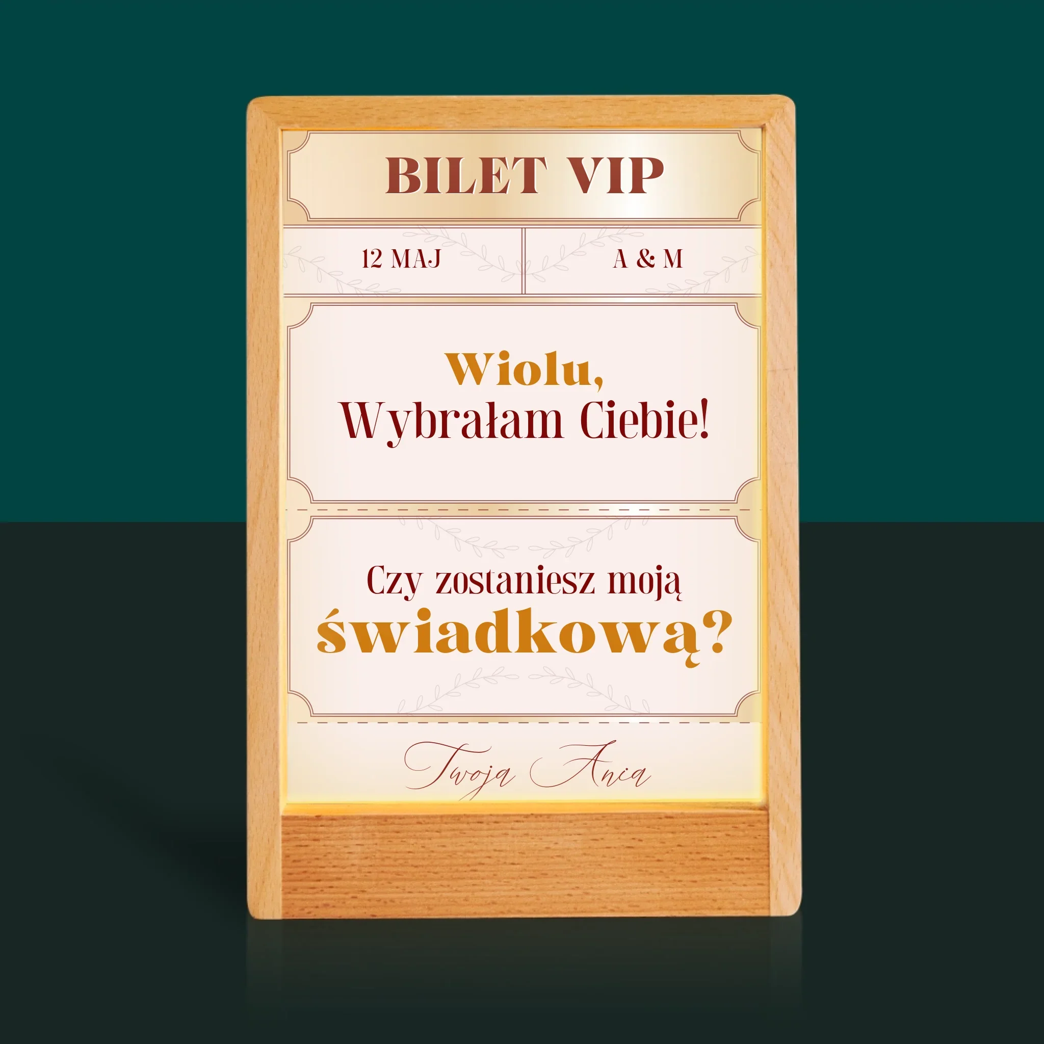Imię i Podpis: Bilety Vip Świadkowa - Wydruk Na Szkle Akrylowym - Image 10