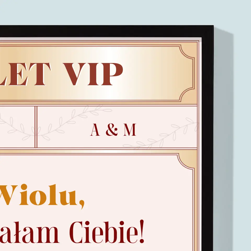 Imię i Podpis: Bilety Vip Świadkowa - Wydruk Obramowany - Image 6