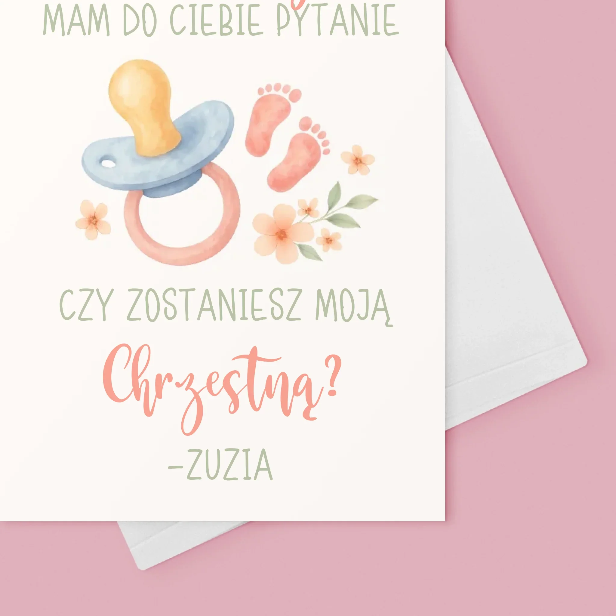 Imię i Podpis: Ciociu czy zostaniesz moją chrzestną - Kartka z Życzeniami - Image 4