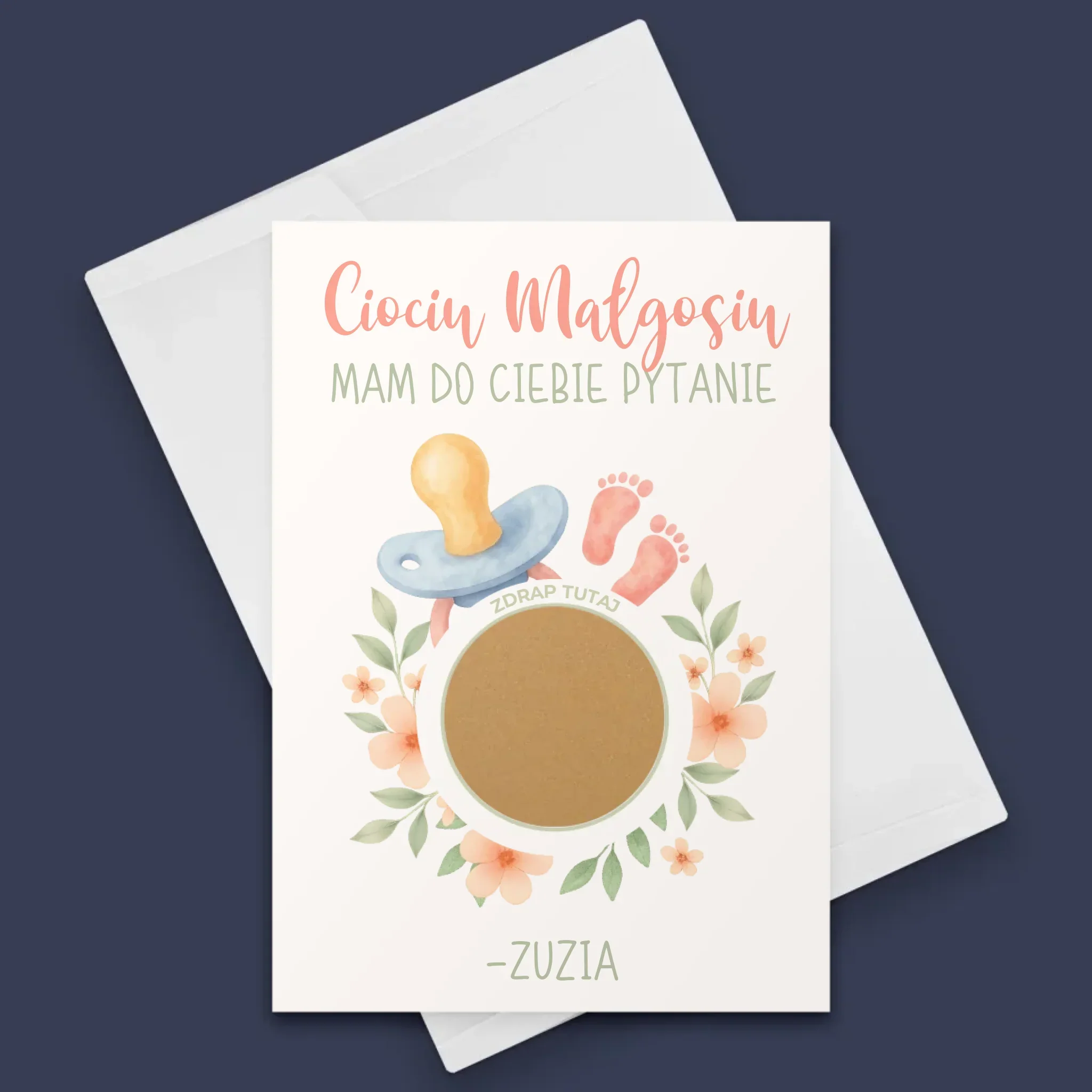 Imię i Podpis: Ciociu czy zostaniesz moją chrzestną - Kartka z Życzeniami - Image 7